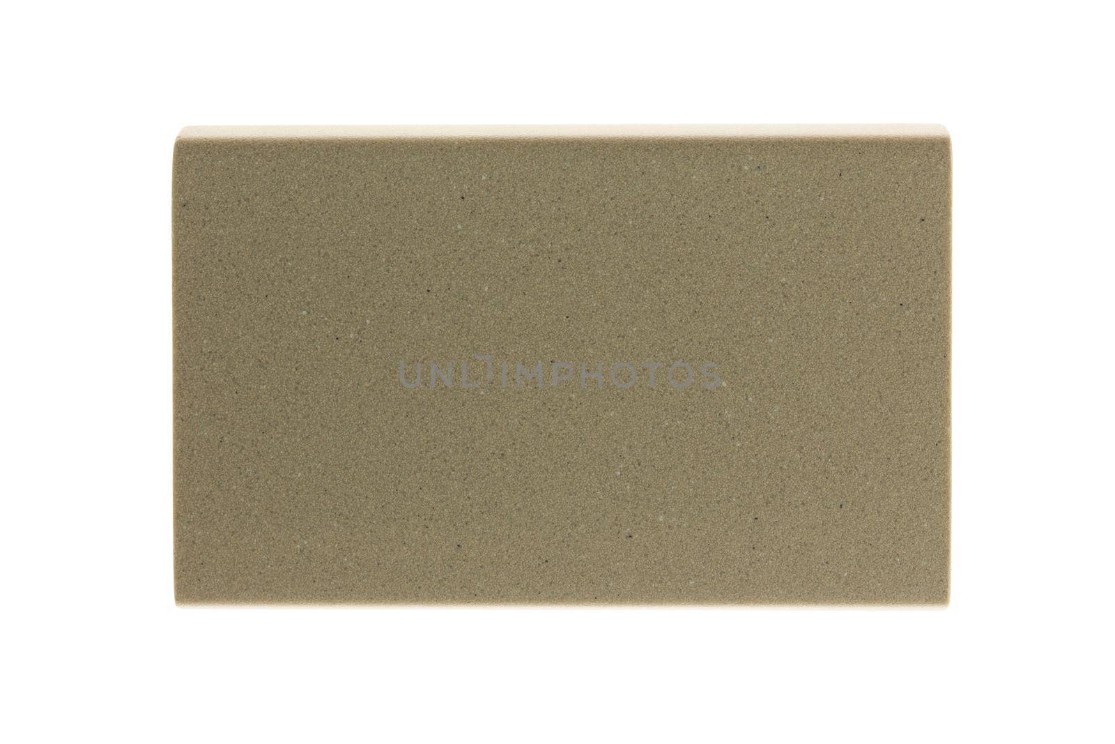 Sample of artificial stone isolated on a white background. Top view.