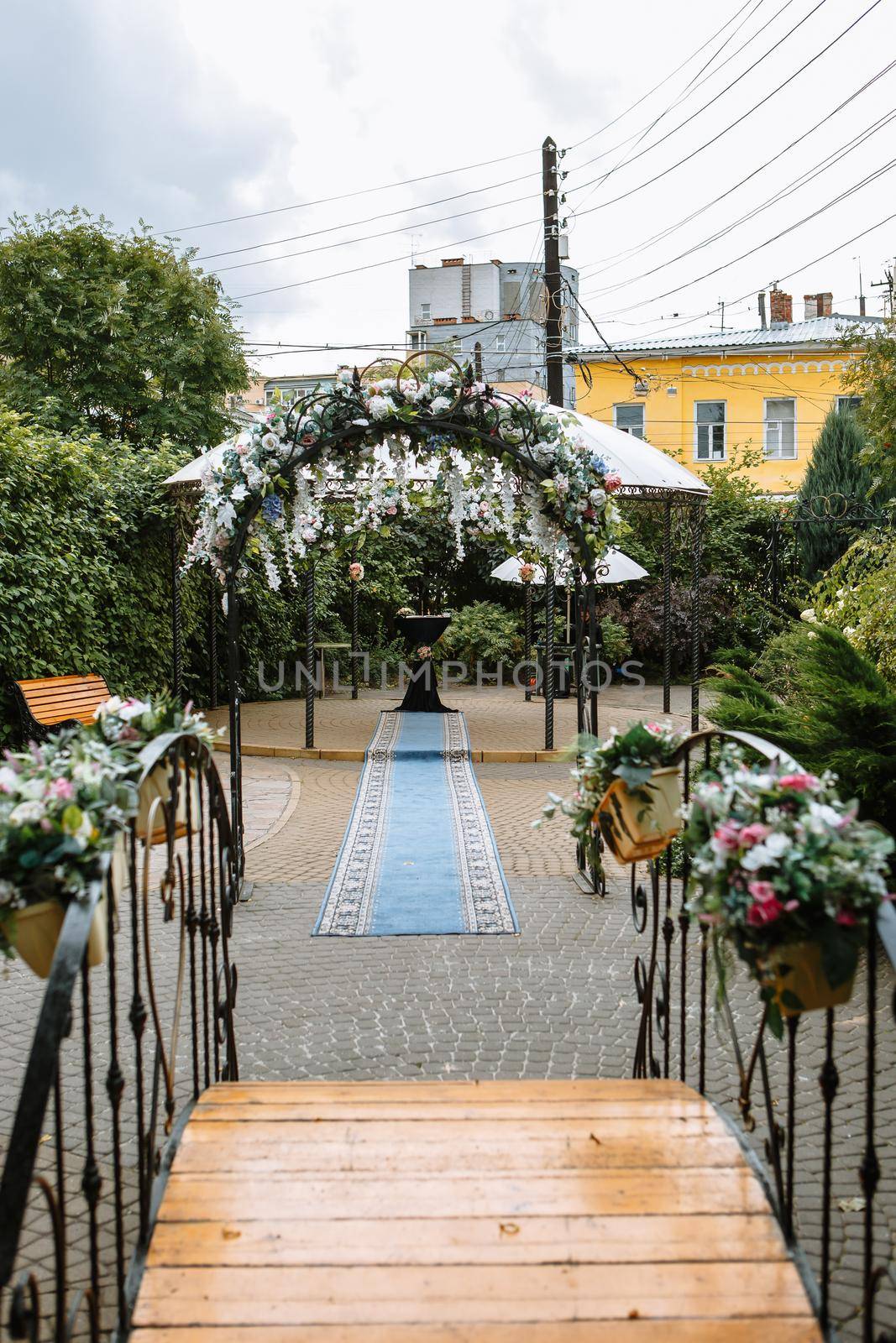 A place for a wedding ceremony on the street