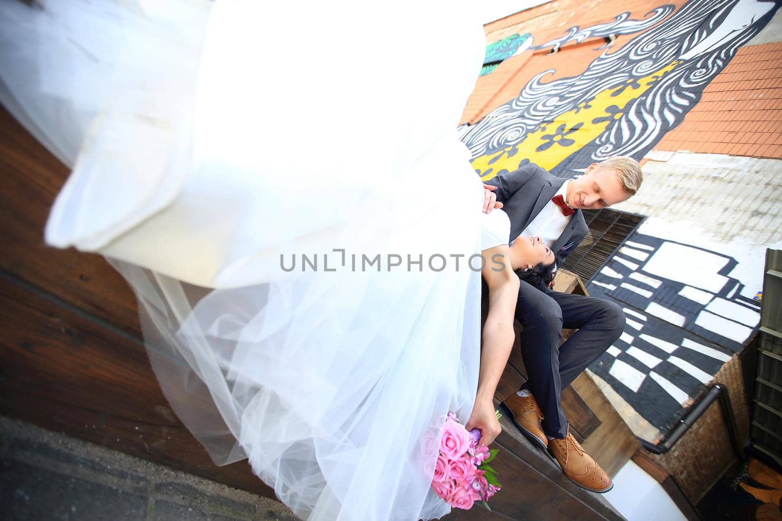 happy couple outdoors.the concept of happiness.photo with copy space