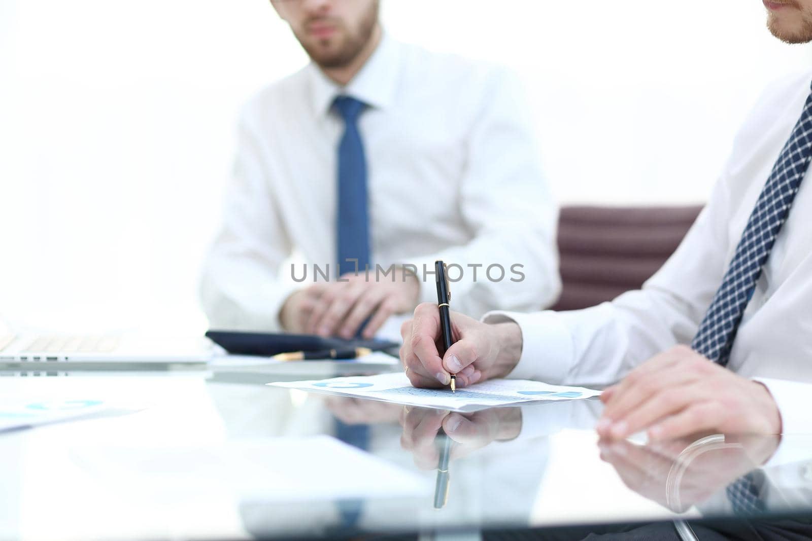 businessman working with financial data.