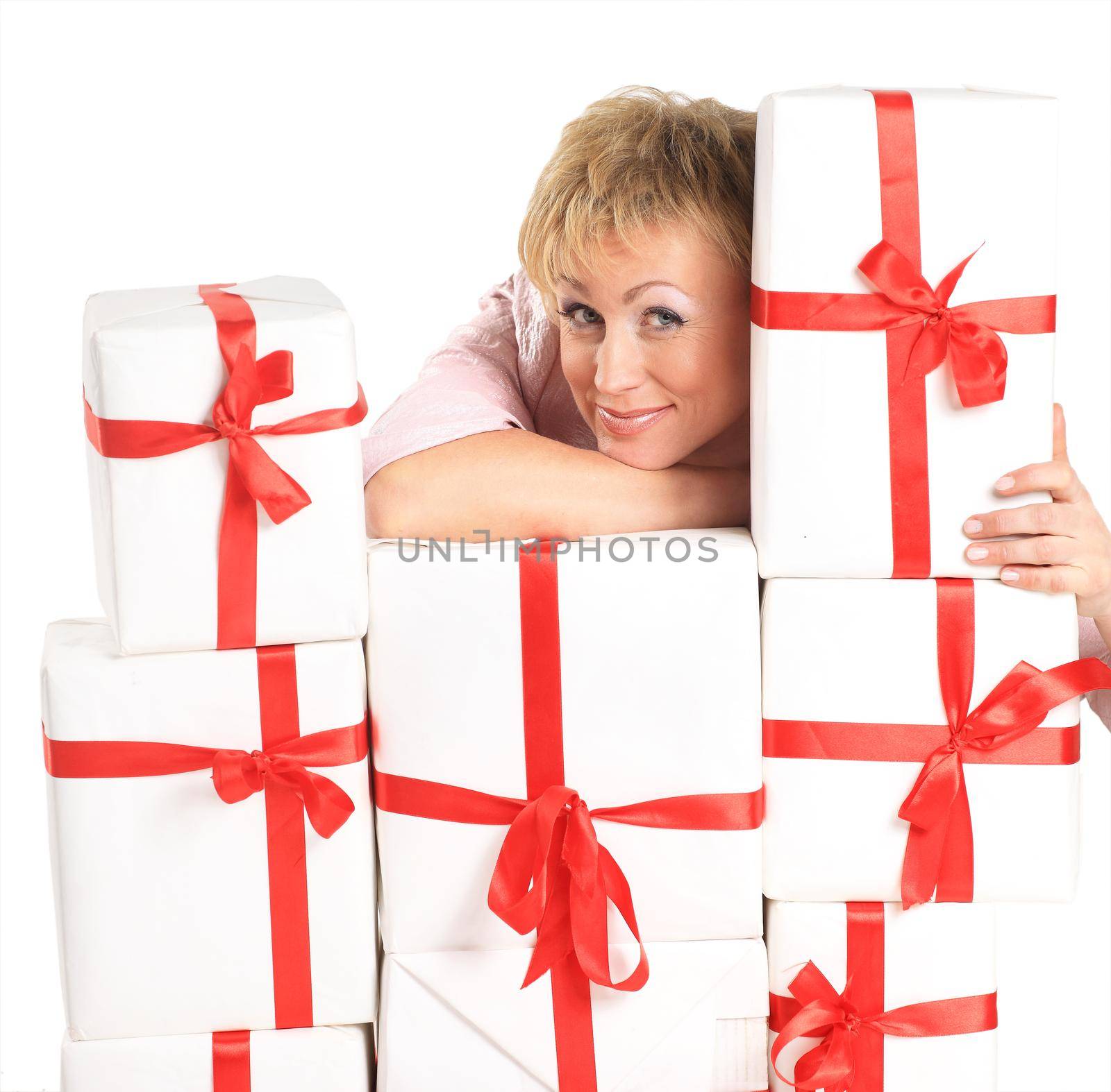 happy woman with a gift