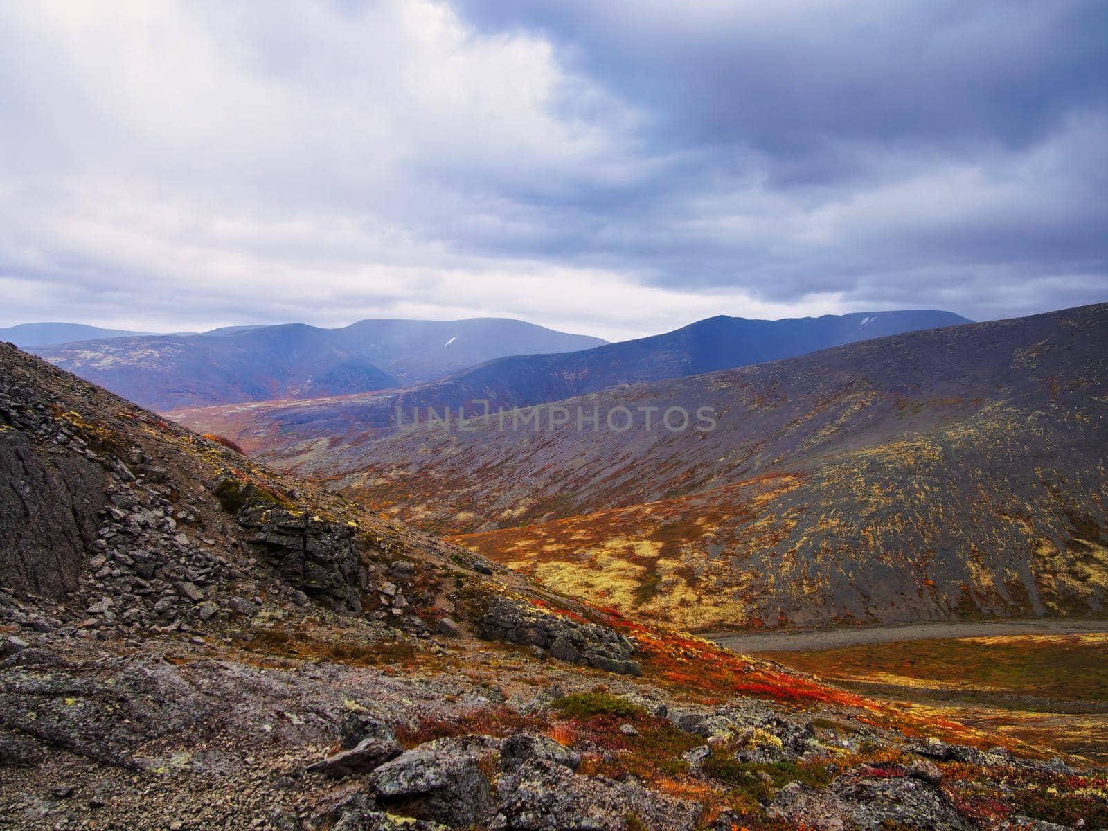 North Russia Khibiny mountains in autumn mountain lake and forest. Murmansk region by Andre1ns