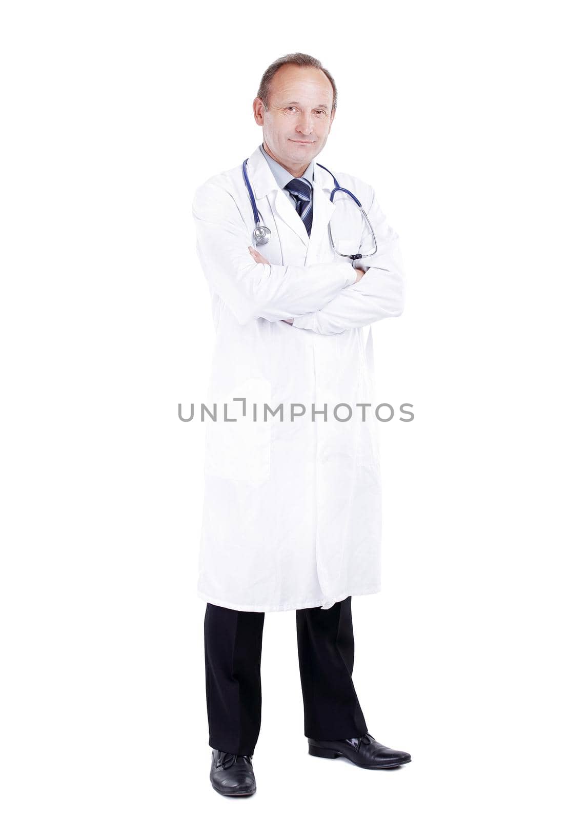 portrait of a therapist doctor on a white background.photo with copy space
