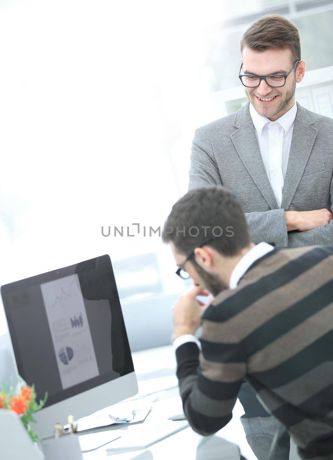 successful business team in the workplace in the office .photo with copy space.