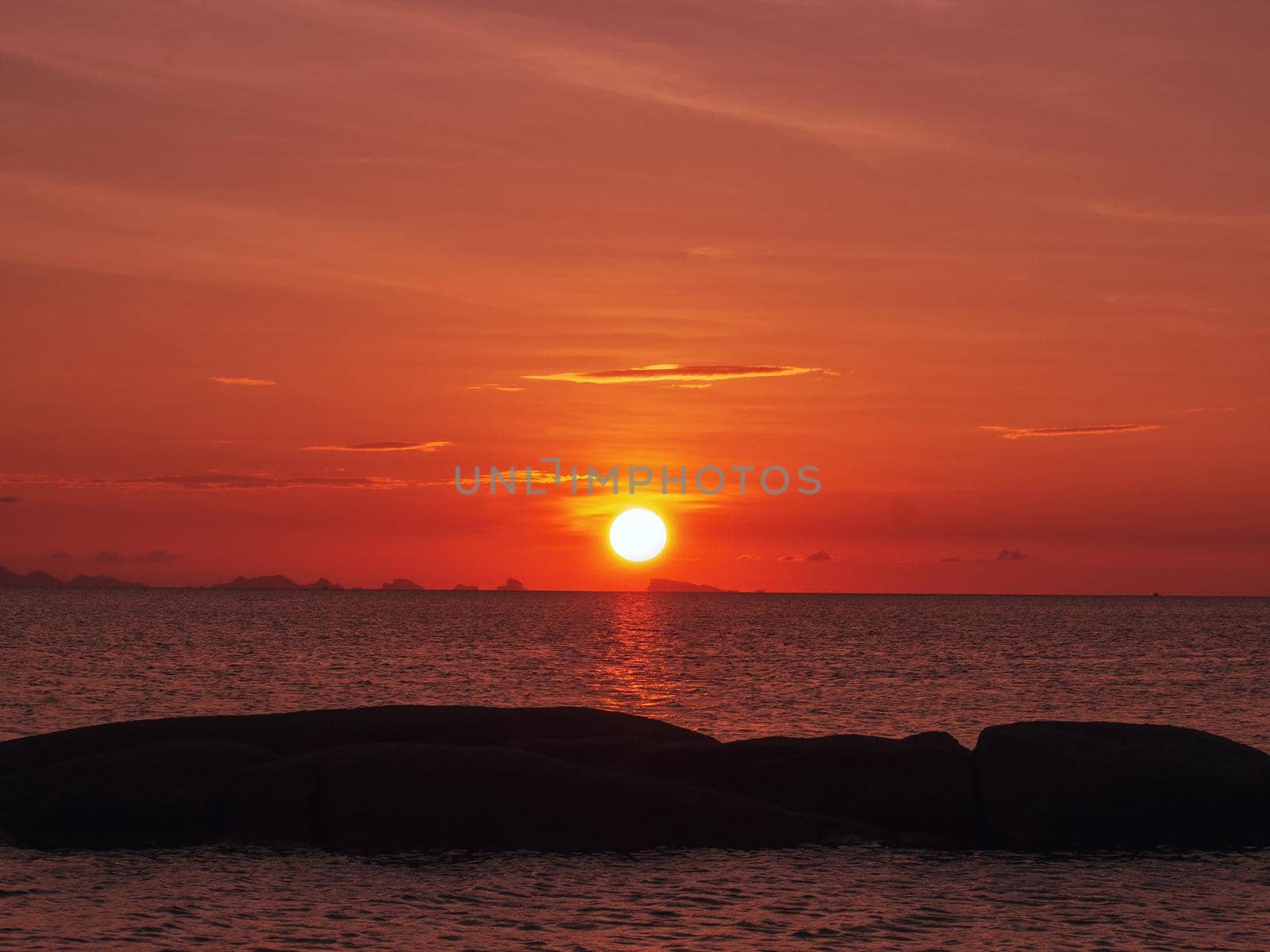 Beautiful red sunset above the sea. photo by Andre1ns