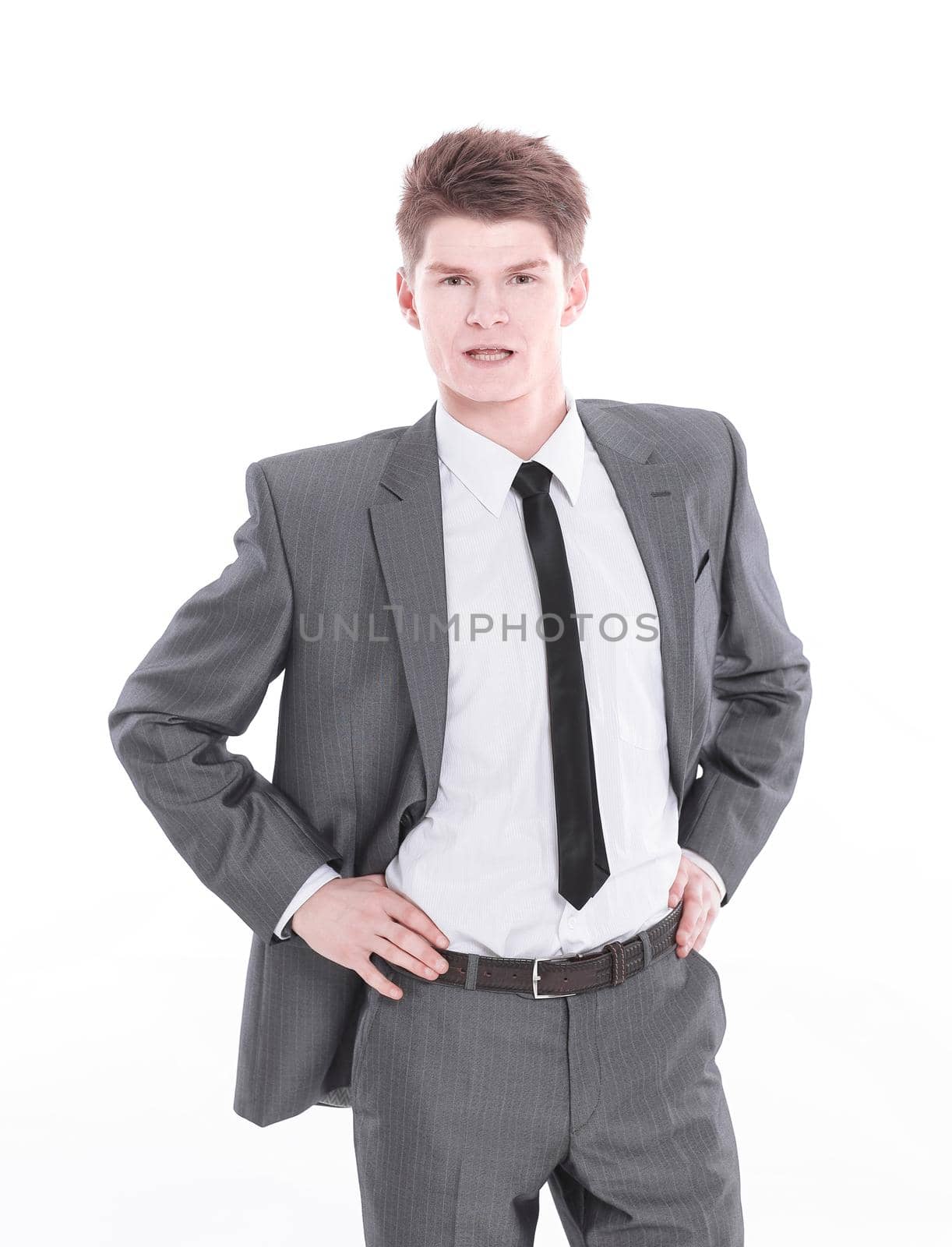 portrait of confident young businessman.isolated on a white background.