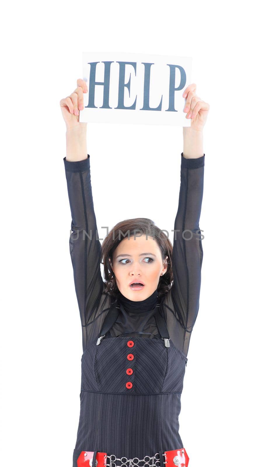 Nice business woman asks for help