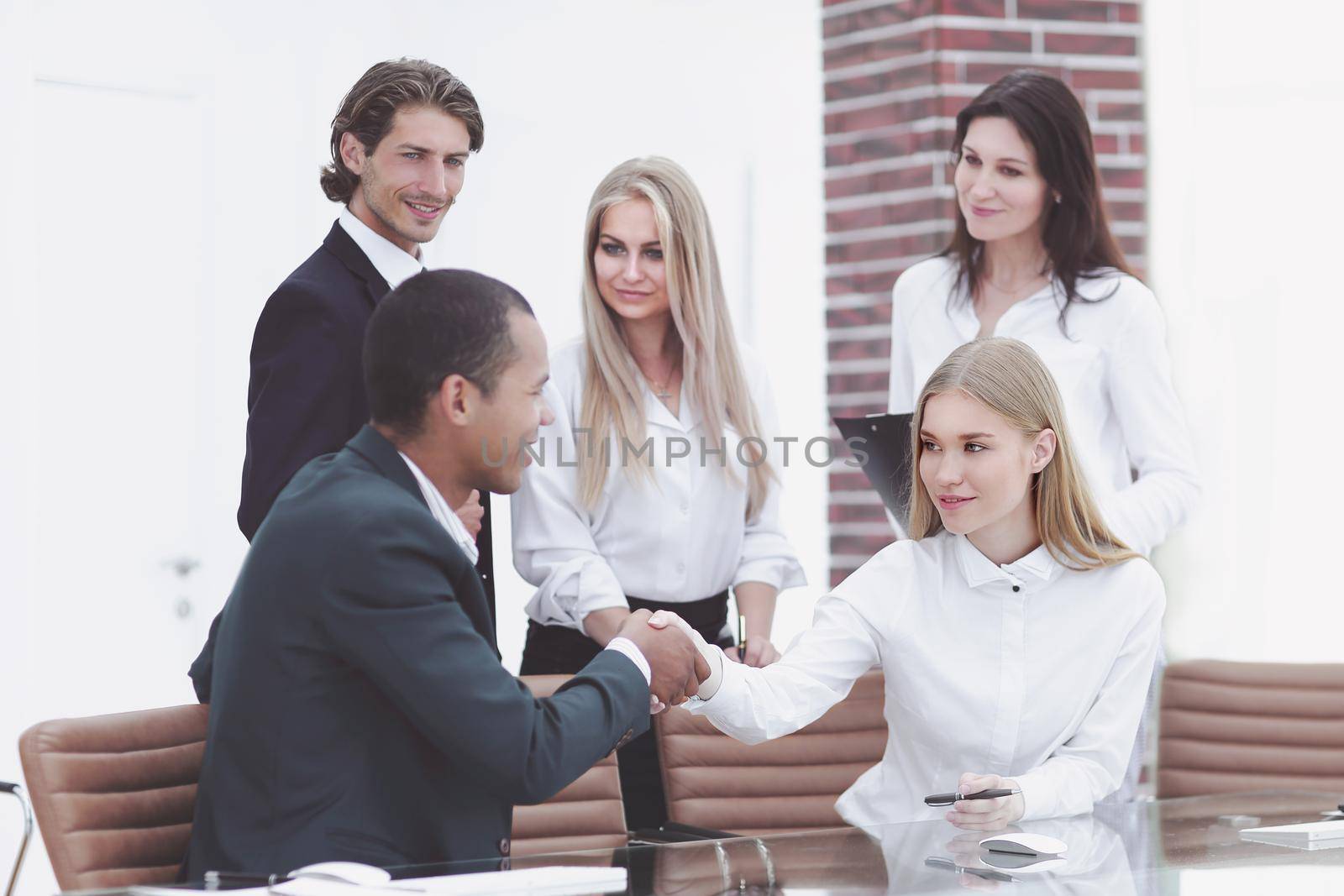 business partners conducting a workshop in the office.photo with copy space