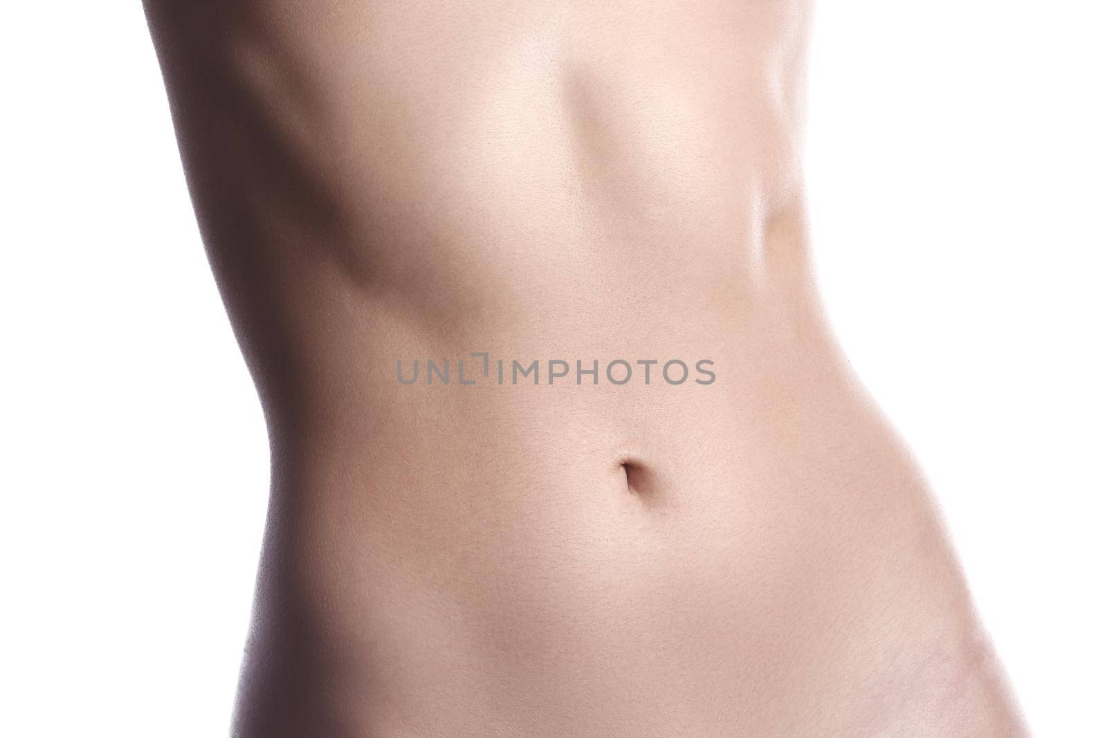 Beautiful female slim body. Beauty part of female body. Woman's shape with clean skin.Diet and fitness.Healthy lifestyle. Ideal waist, perfect buttocks and legs, sexy back.