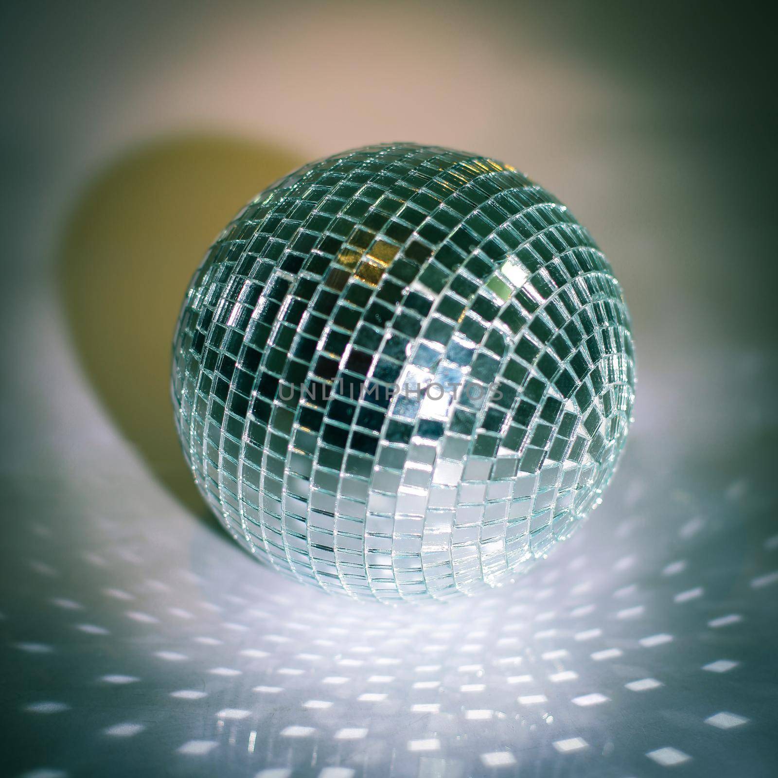 mirror ball.isolated on a dark background.photo with copy space
