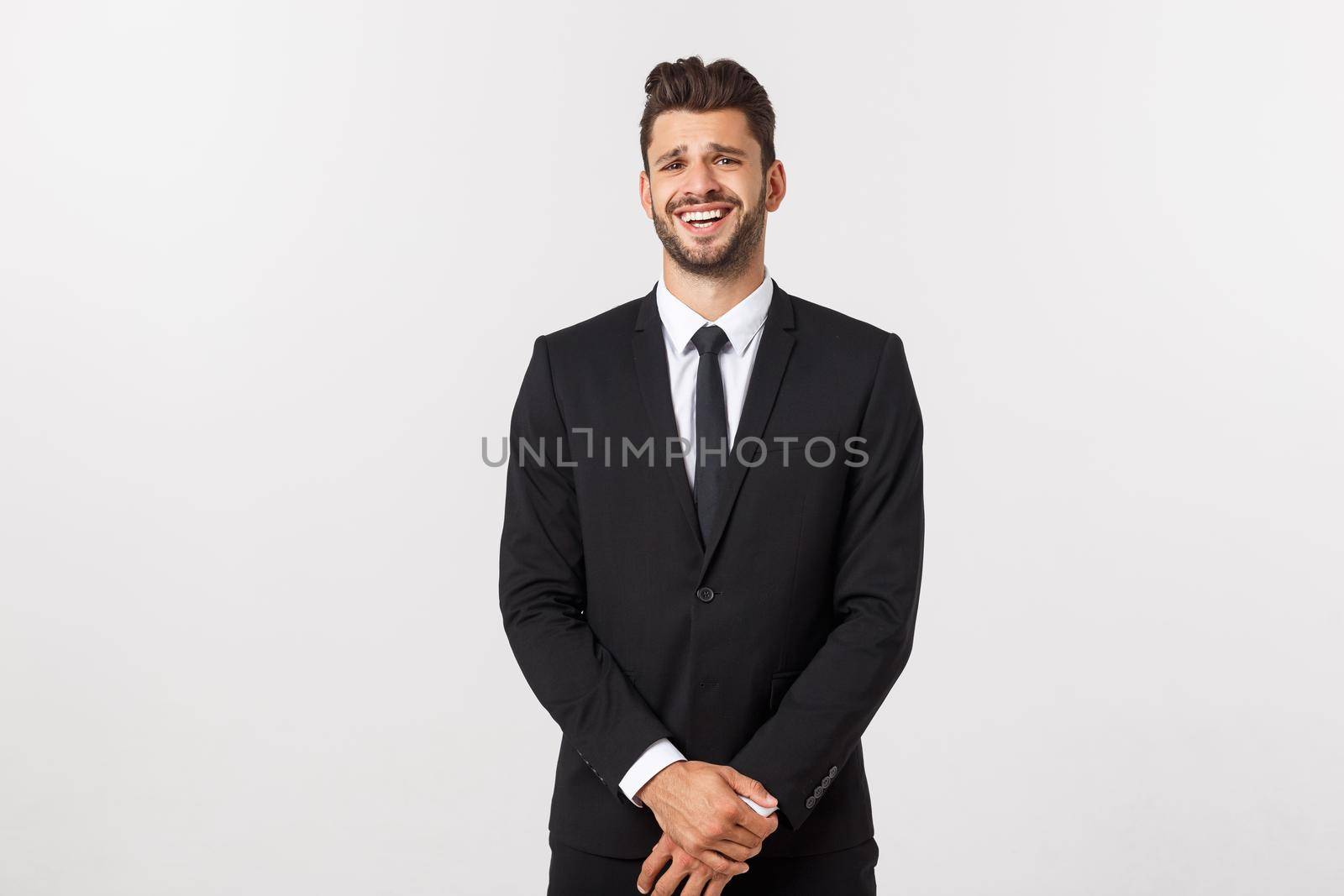 Business Concept - Portrait Handsome Business man confident face. White Background