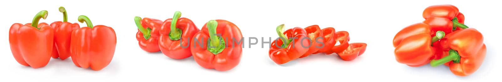 Set of paprika isolated on a white cutout by Proff