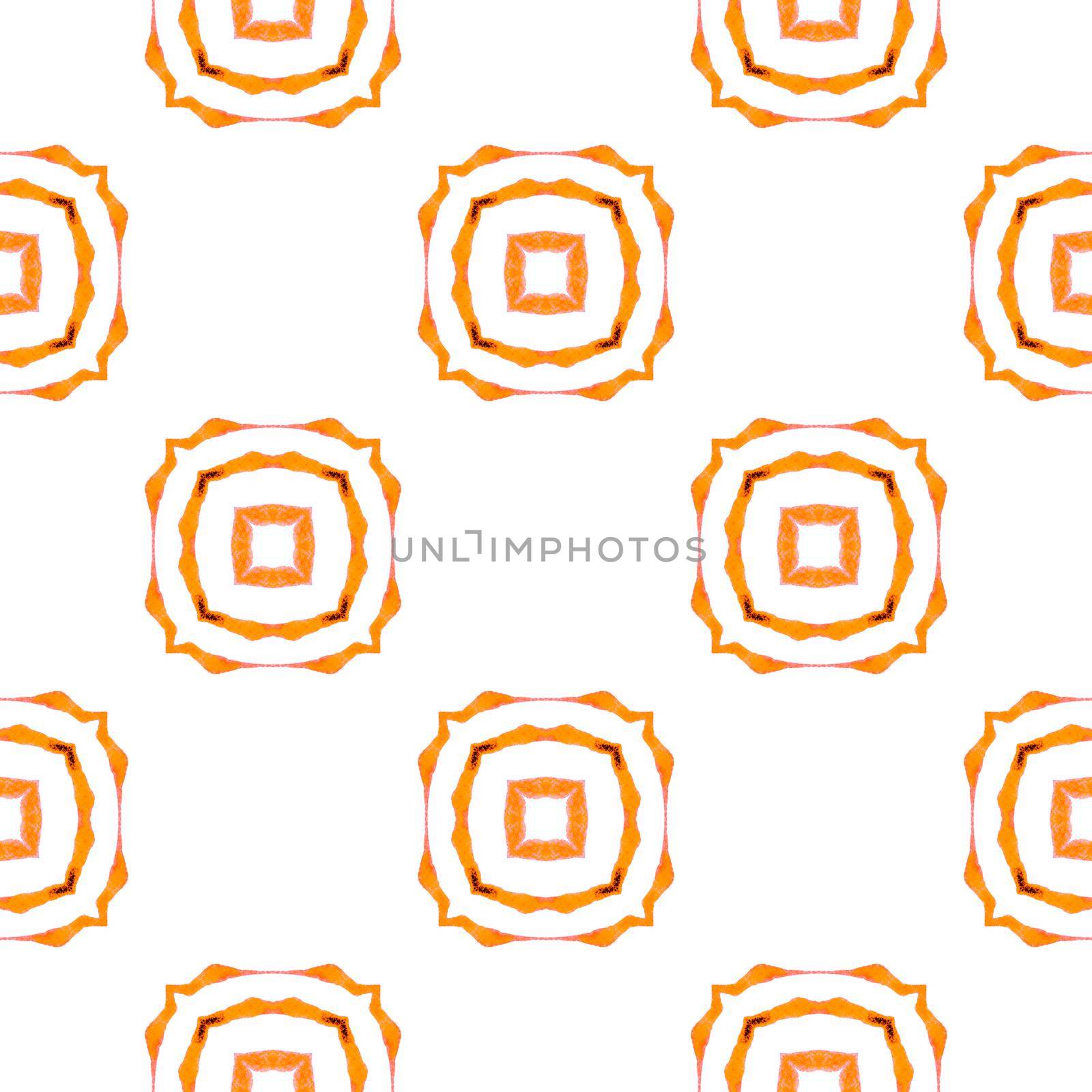 Exotic seamless pattern. Orange cute boho chic by beginagain