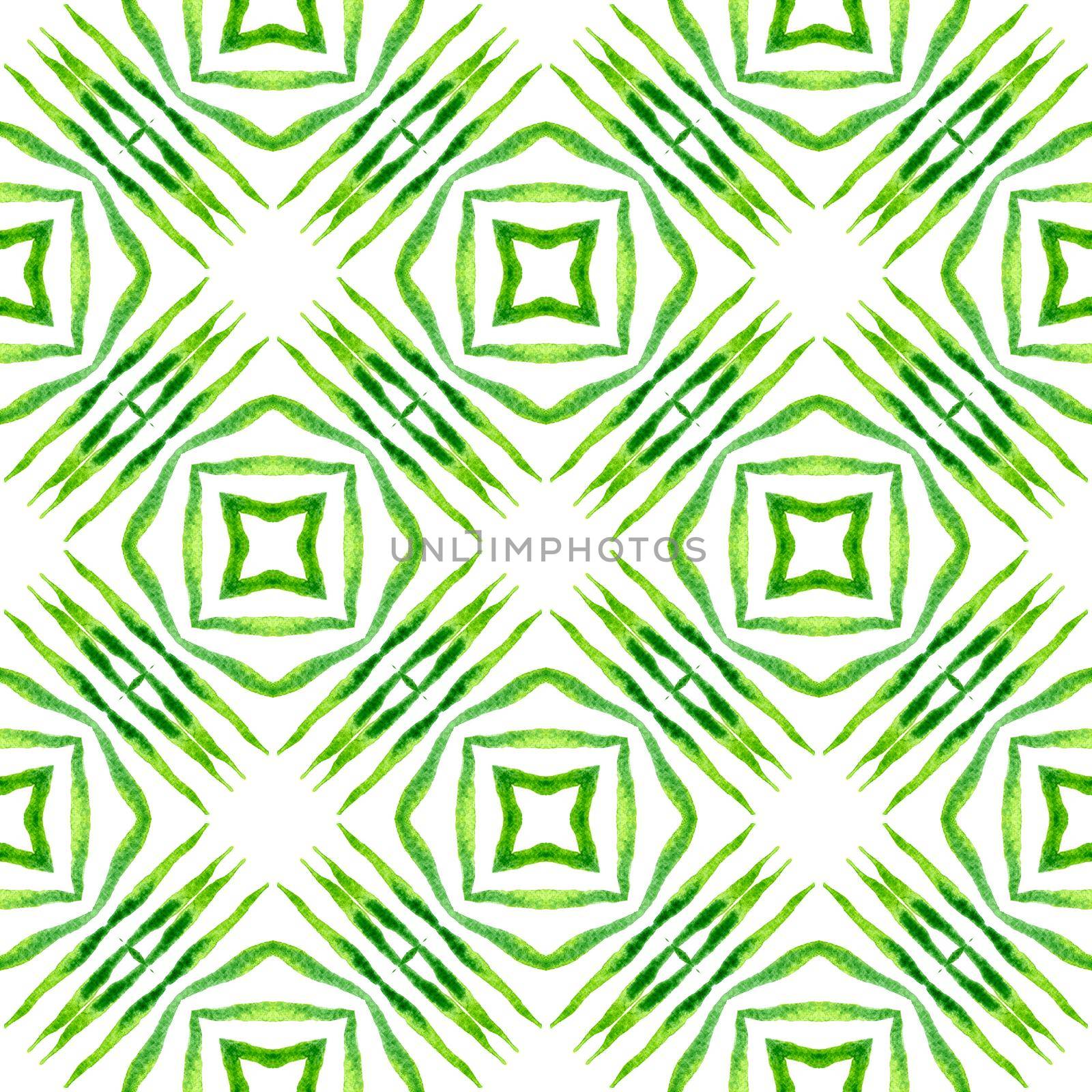 Textile ready outstanding print, swimwear fabric, wallpaper, wrapping. Green energetic boho chic summer design. Summer exotic seamless border. Exotic seamless pattern.