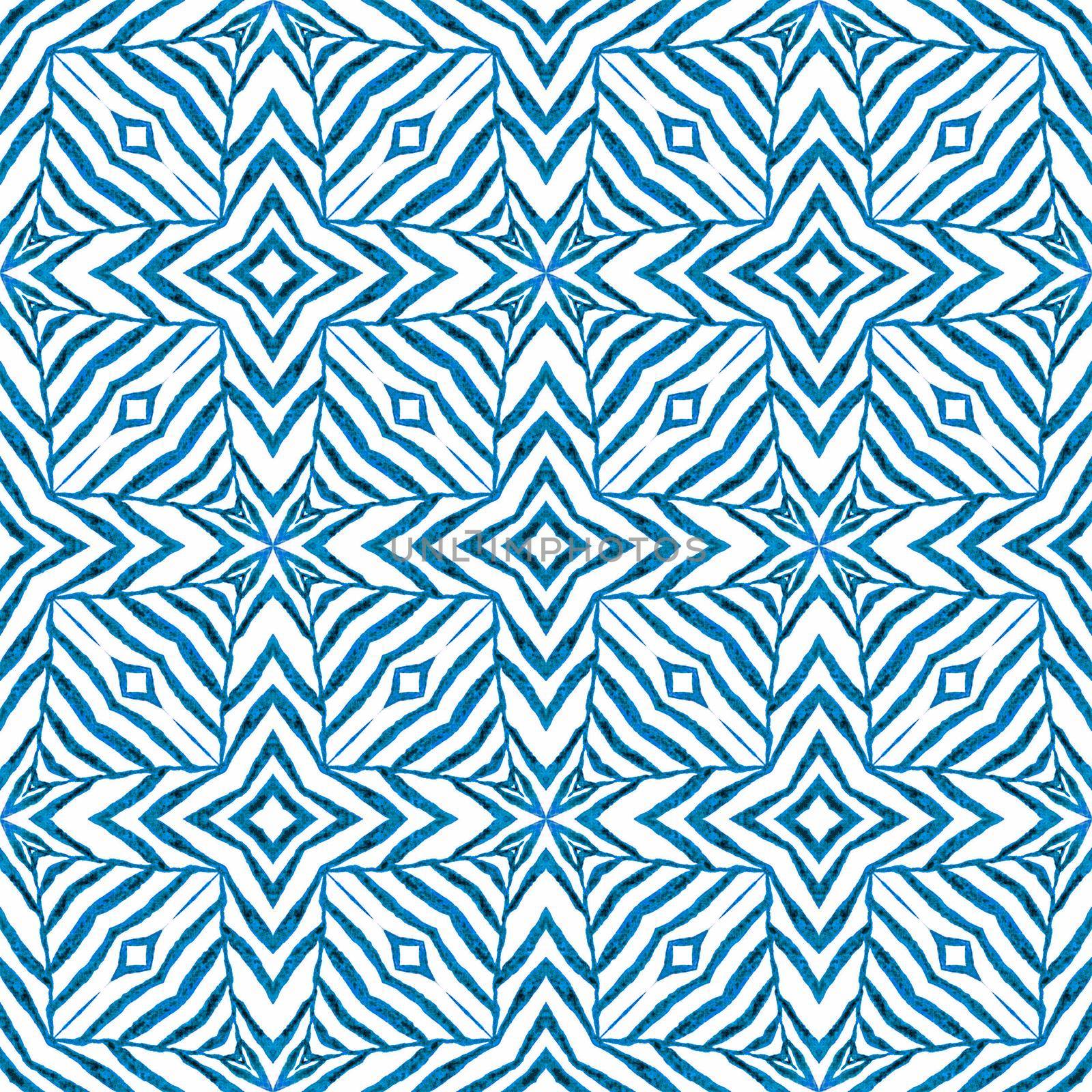 Hand drawn tropical seamless border. Blue by beginagain