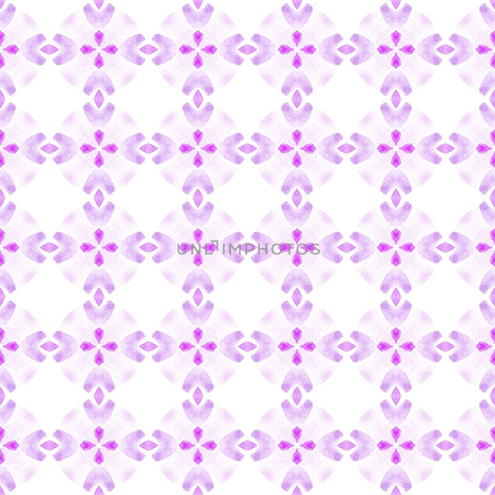 Trendy organic green border. Purple graceful boho by beginagain