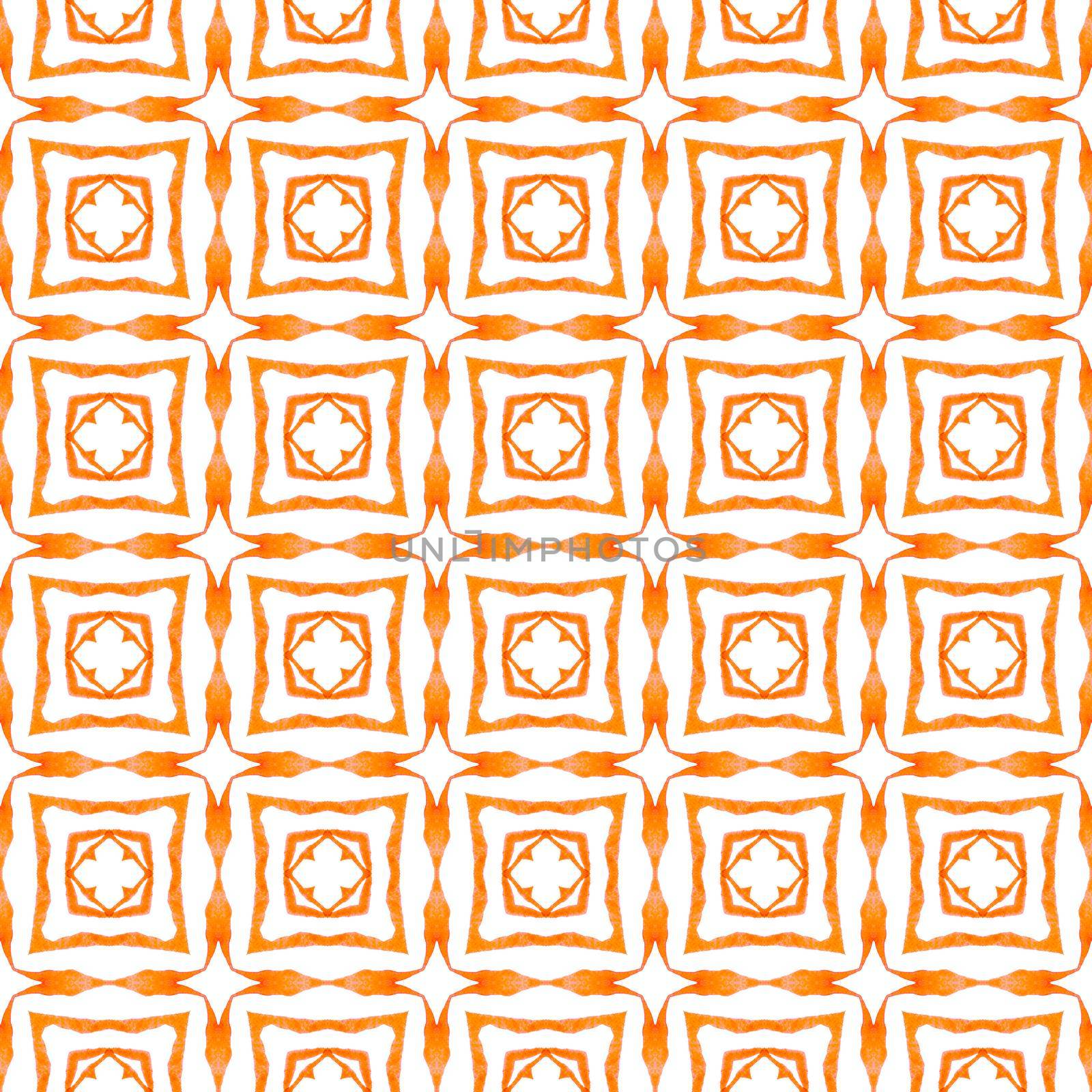 Mosaic seamless pattern. Orange worthy boho chic by beginagain