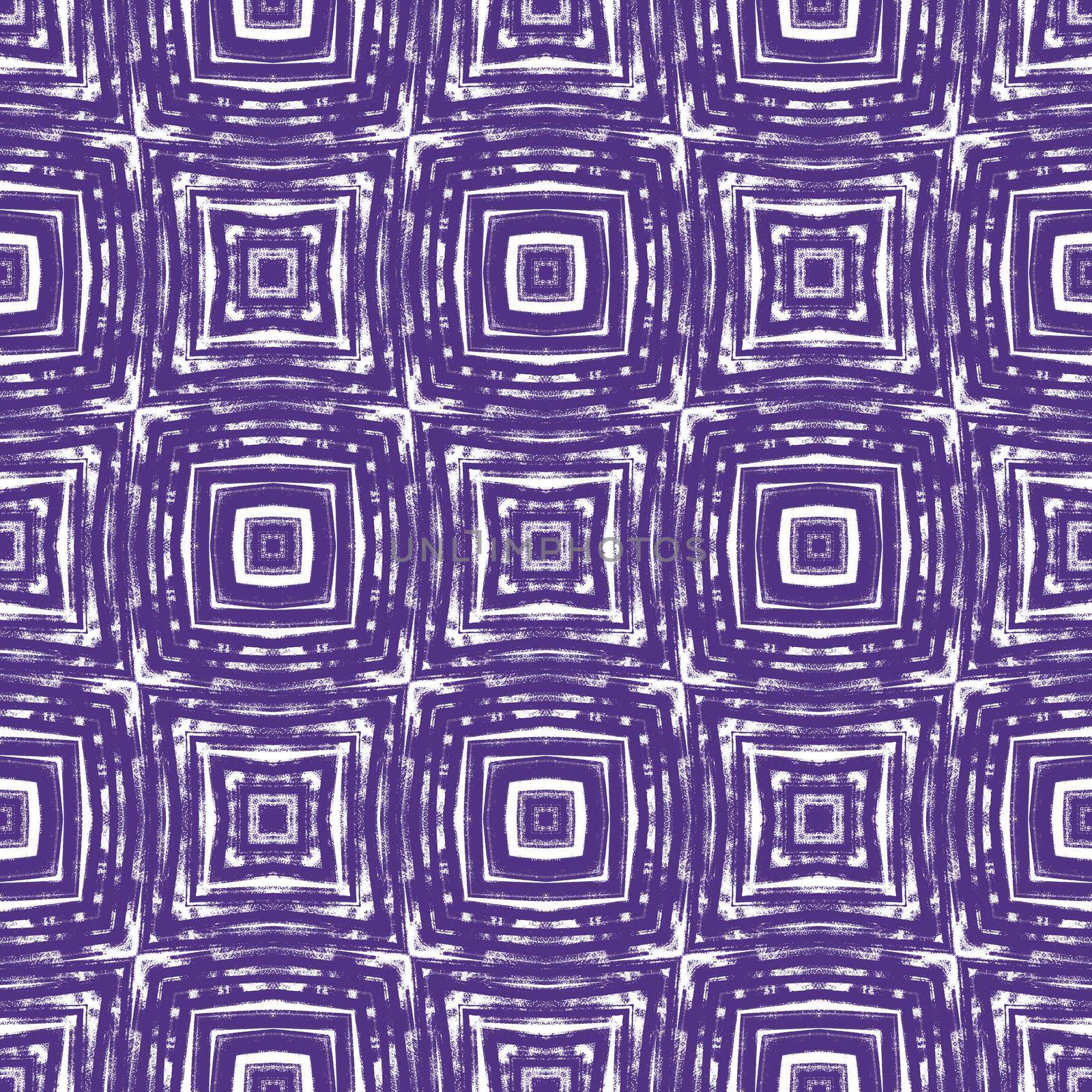 Ikat repeating swimwear design. Purple symmetrical kaleidoscope background. Textile ready marvelous print, swimwear fabric, wallpaper, wrapping. Summer ikat sweamwear pattern.