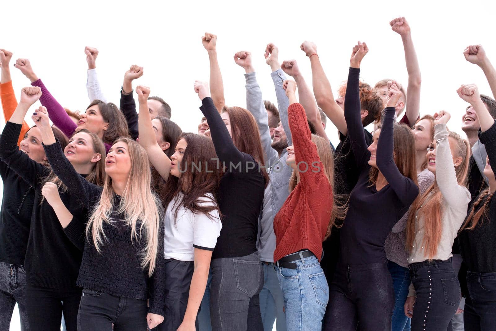 close up. a group of happy confident young people standing together