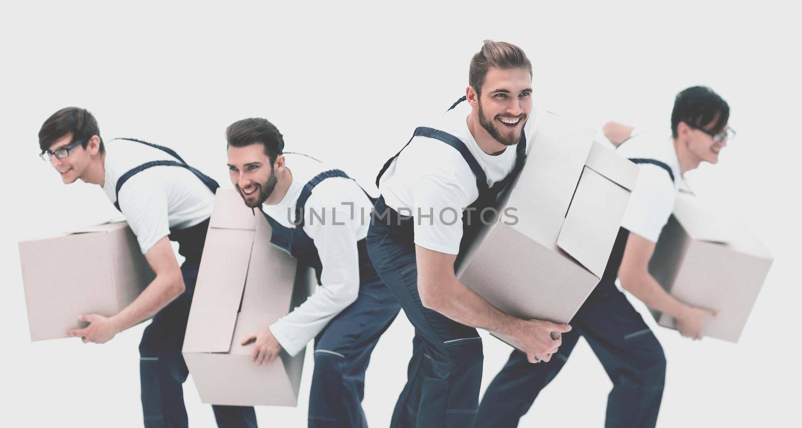 Movers in a hurry to do their job.