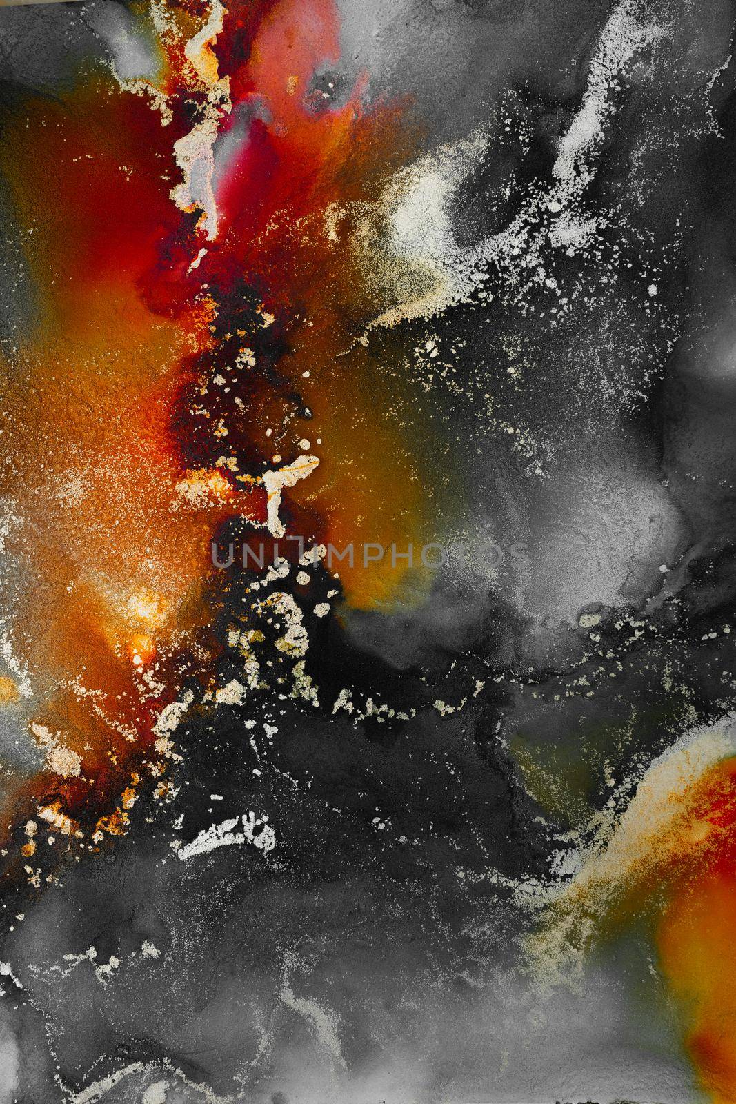 Burning abstract background from marble ink art of exquisite original painting by biancoblue