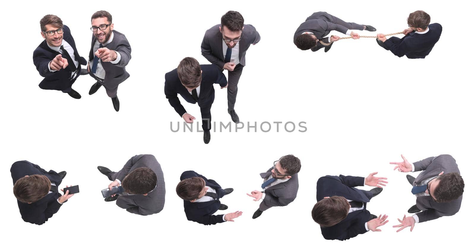 top view. business partners discuss new ideas. isolated on white background