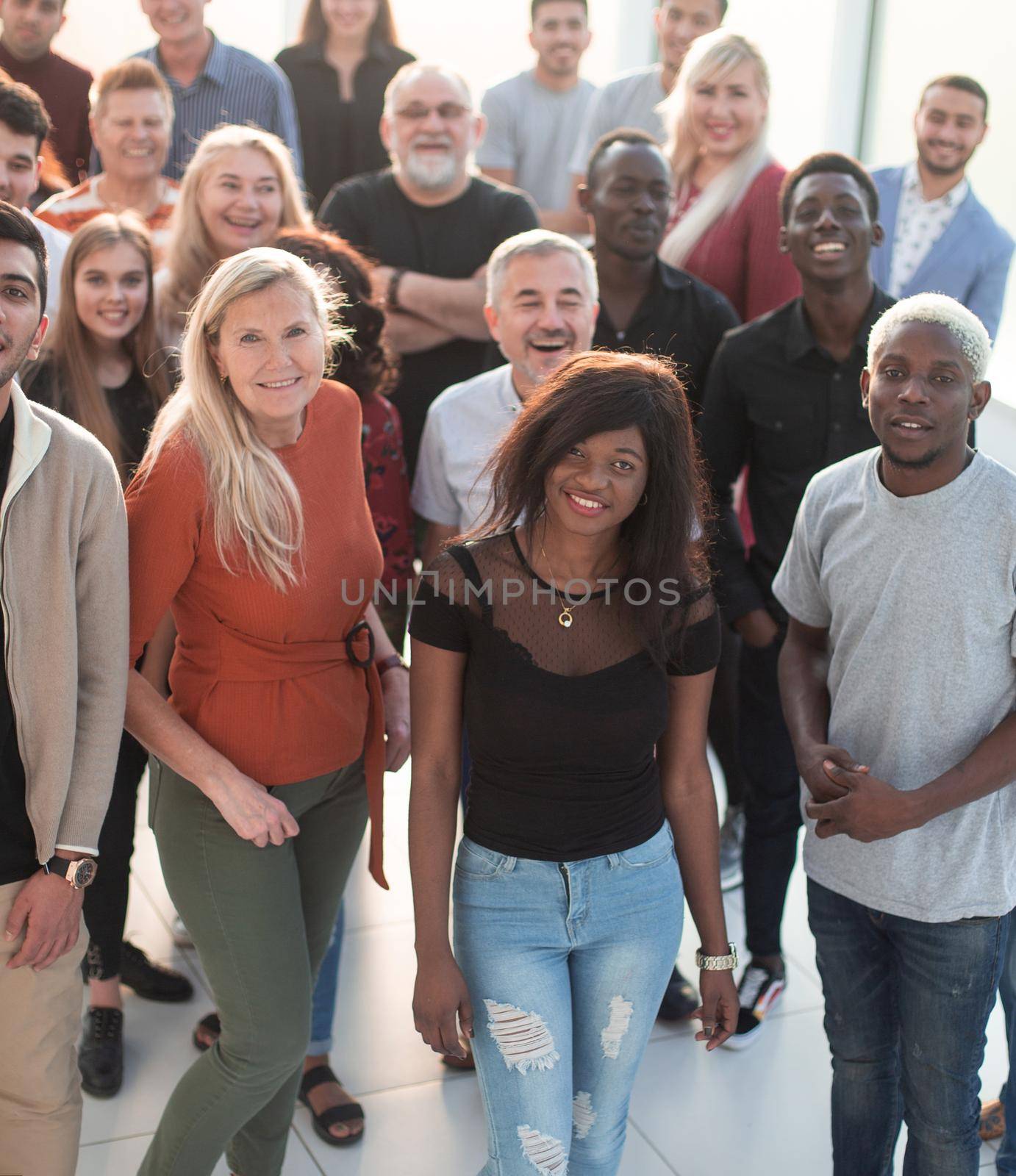 Group of business people smiling in an office. Happiness concept