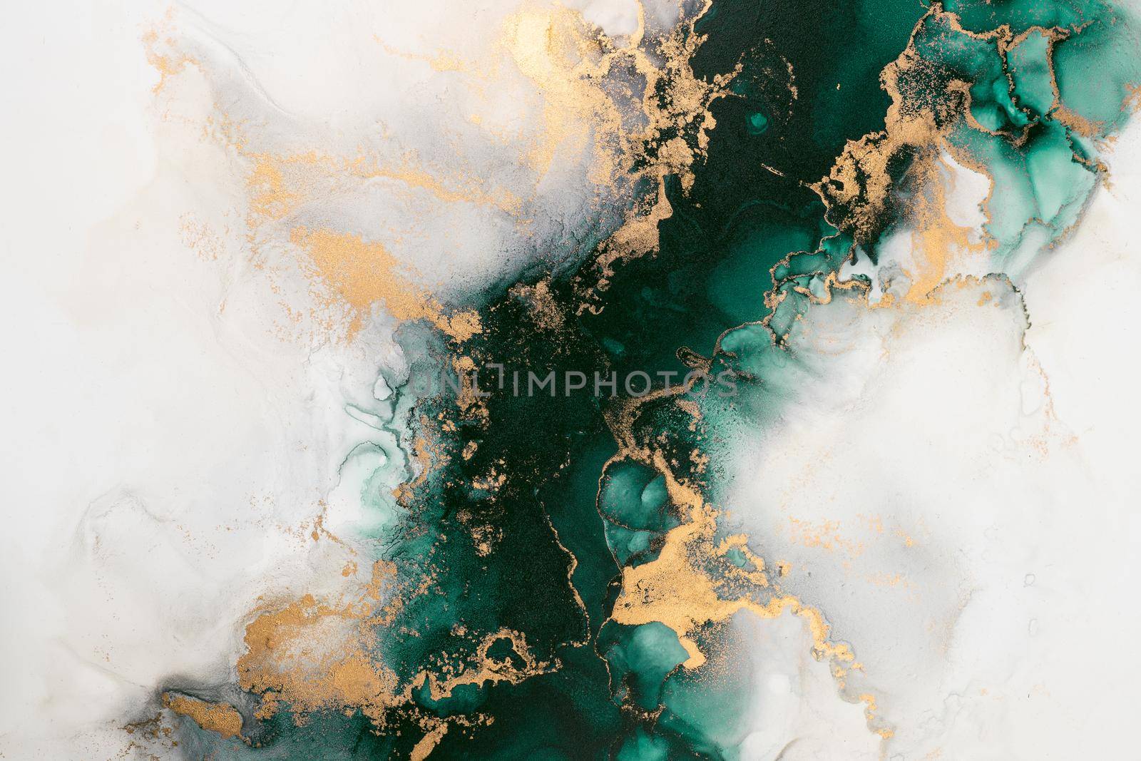 Marble ink abstract art from exquisite original painting for abstract background . Painting was painted on high quality paper texture to create smooth marble background pattern of ombre alcohol ink .