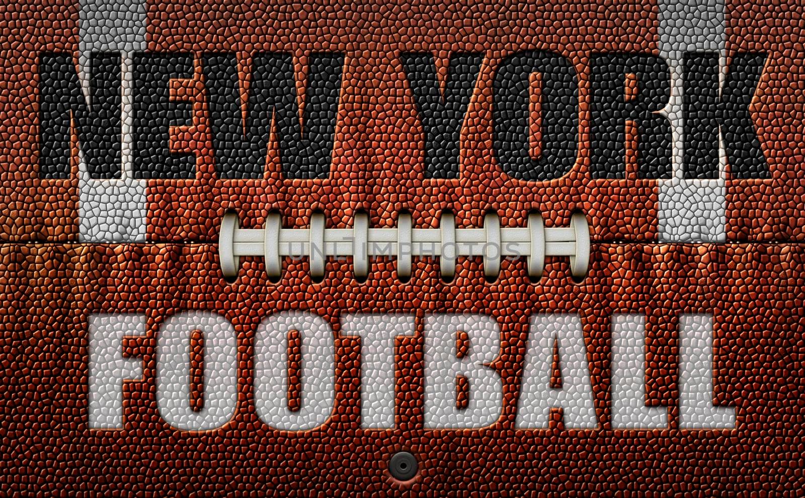 New York Football Text on a Flattened Football by jimlarkin