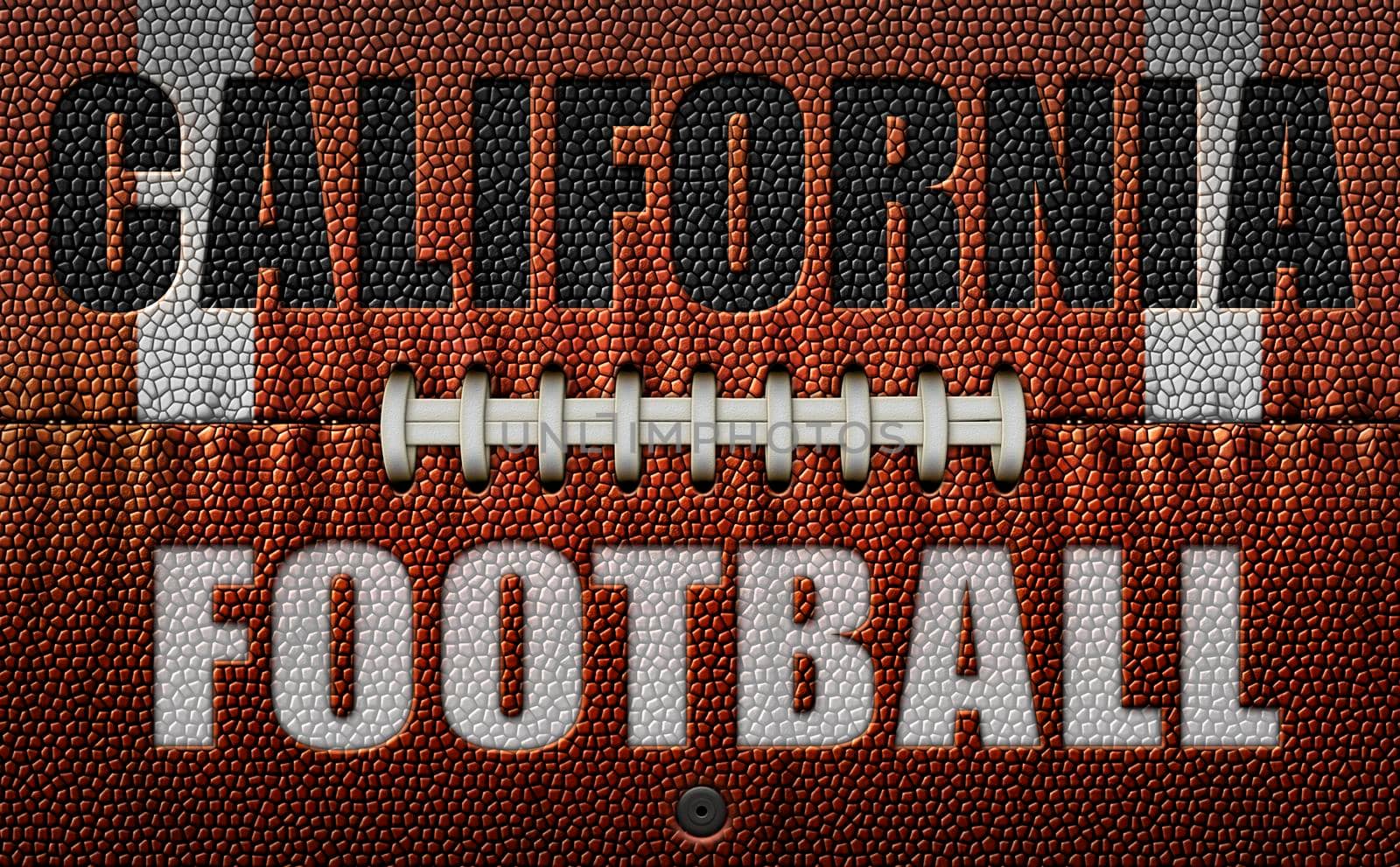California Football Text on a Flattened Football by jimlarkin