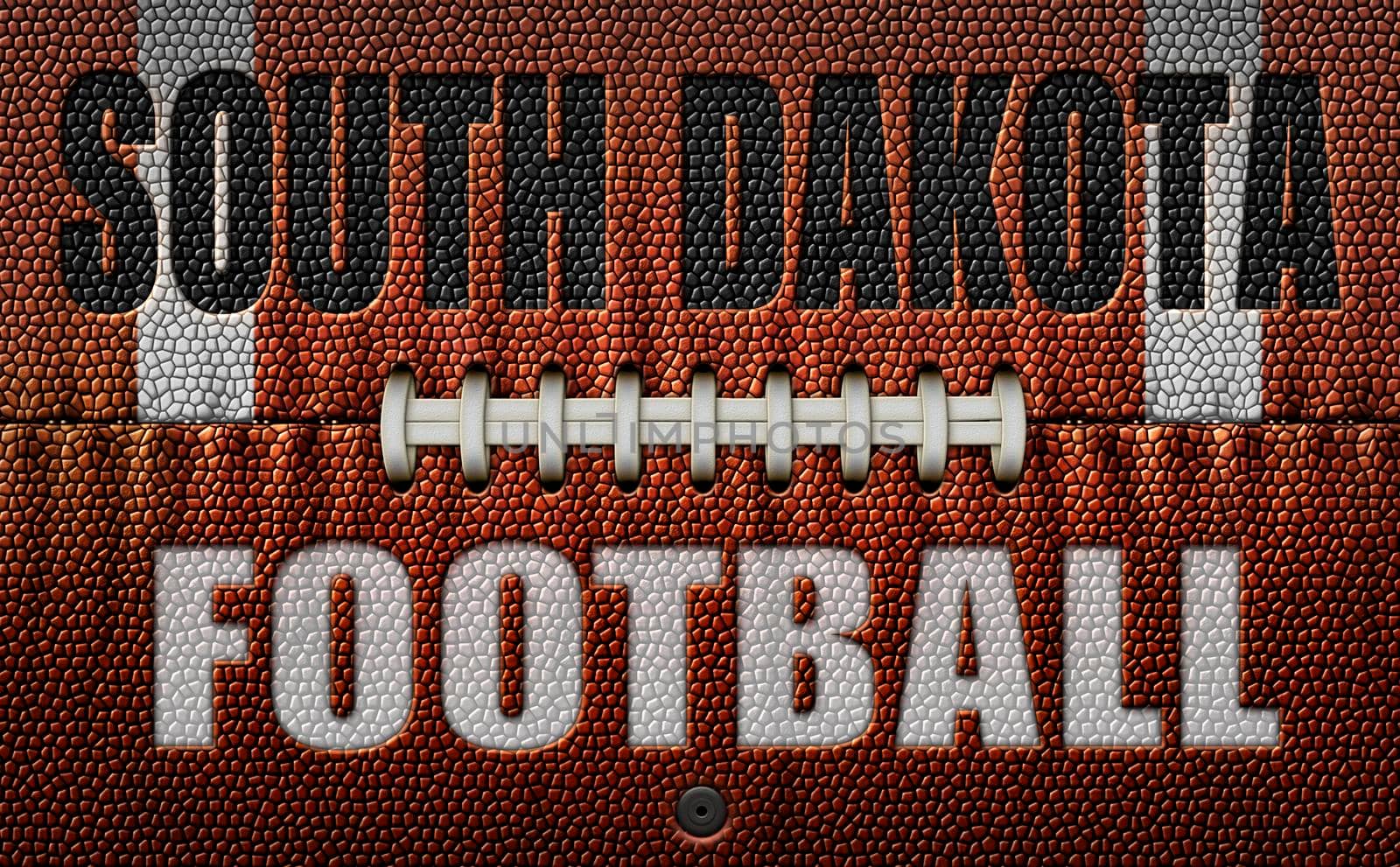 South Dakota Football Text on a Flattened Football by jimlarkin