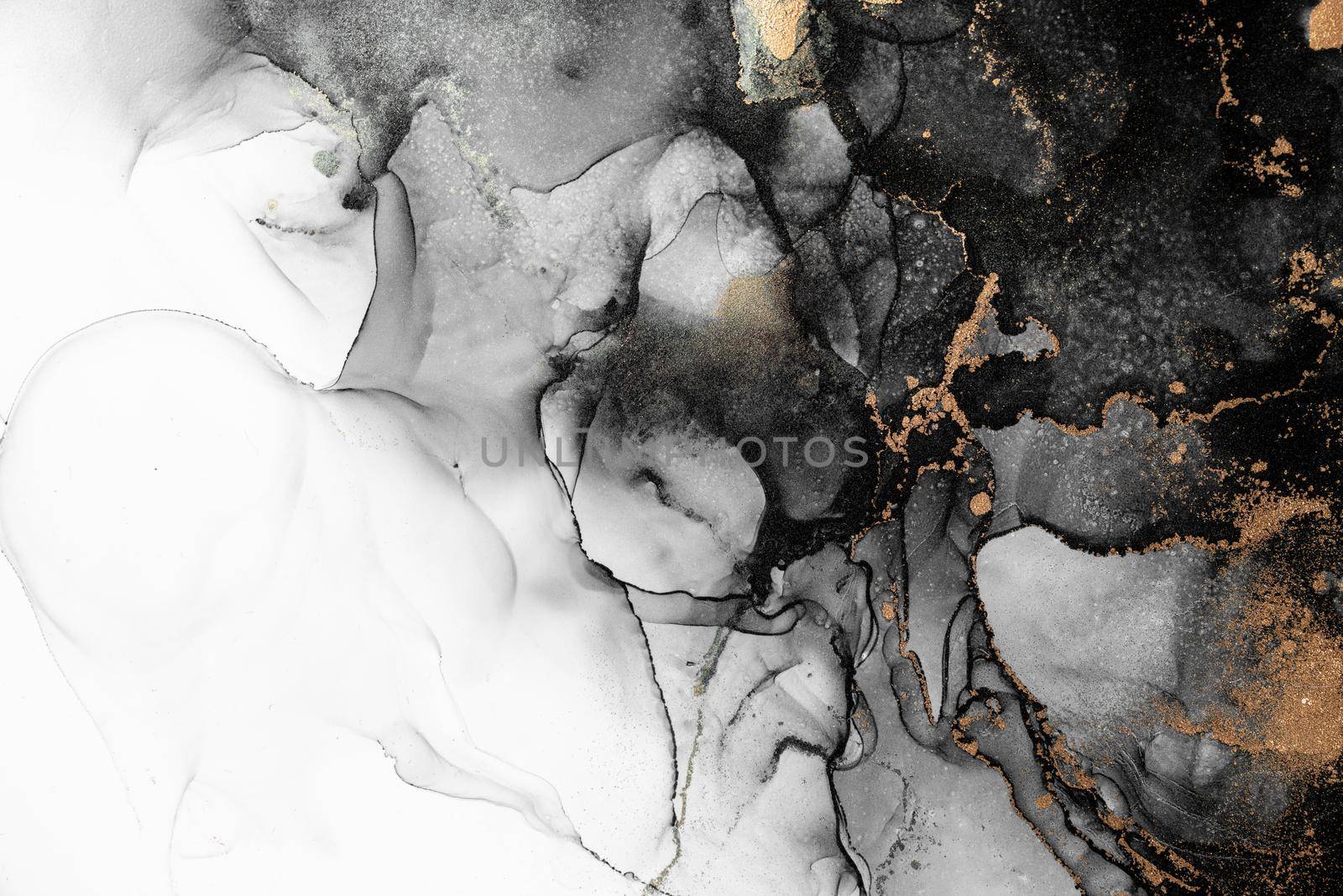 Marble ink abstract art from exquisite original painting for abstract background . Painting was painted on high quality paper texture to create smooth marble background pattern of ombre alcohol ink .