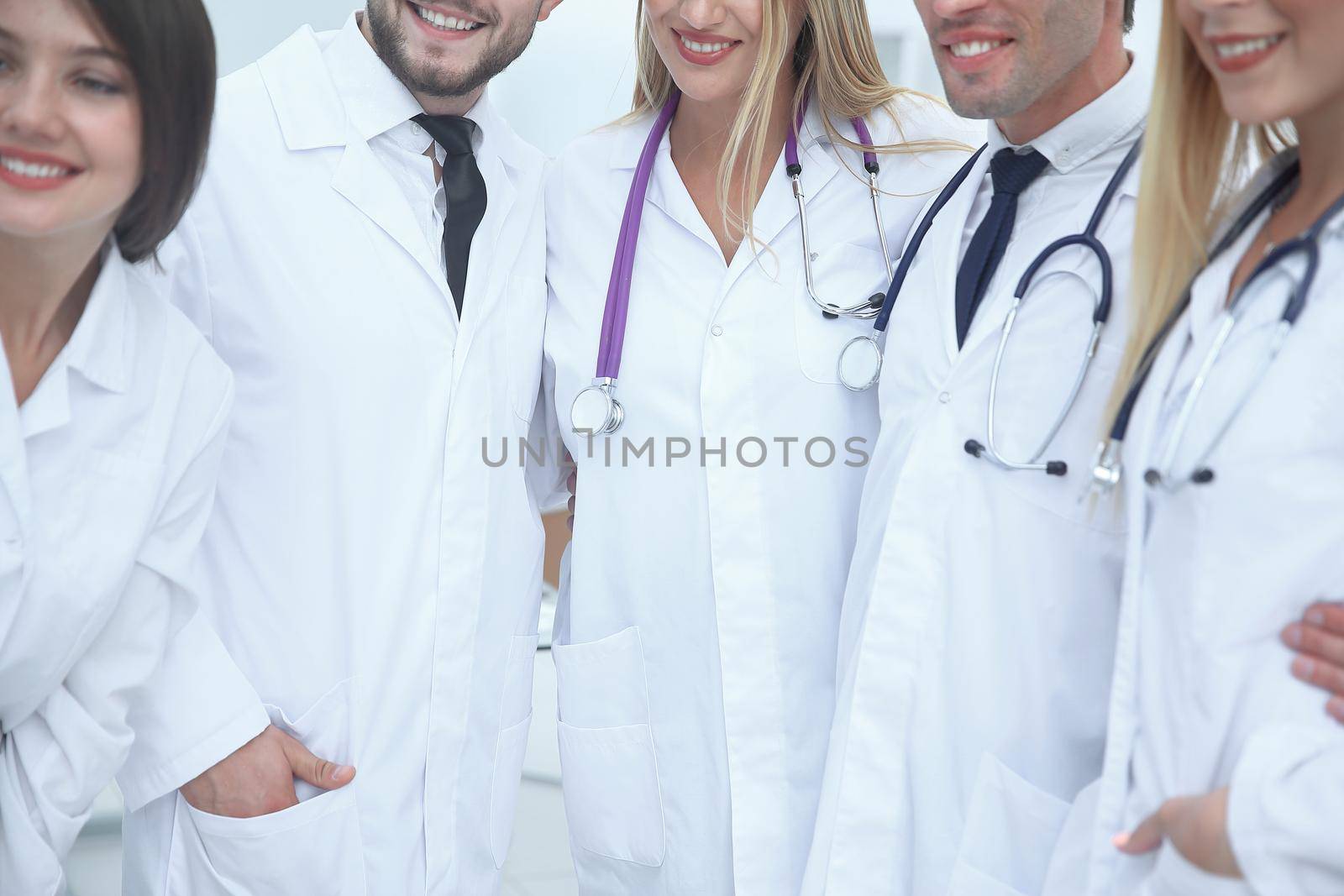 close up.Medical staff of the clinic with a group of doctors and assistants.