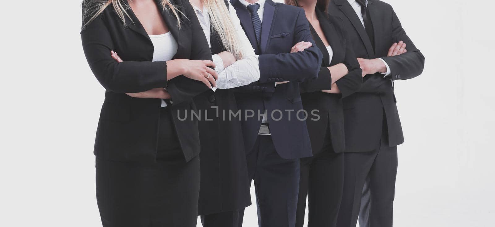 close-up group of business people. the concept of teamwork.isolated on white.