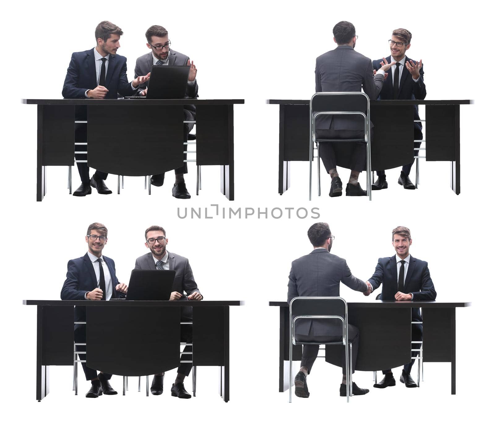 callage. two business people sitting at the Desk by asdf
