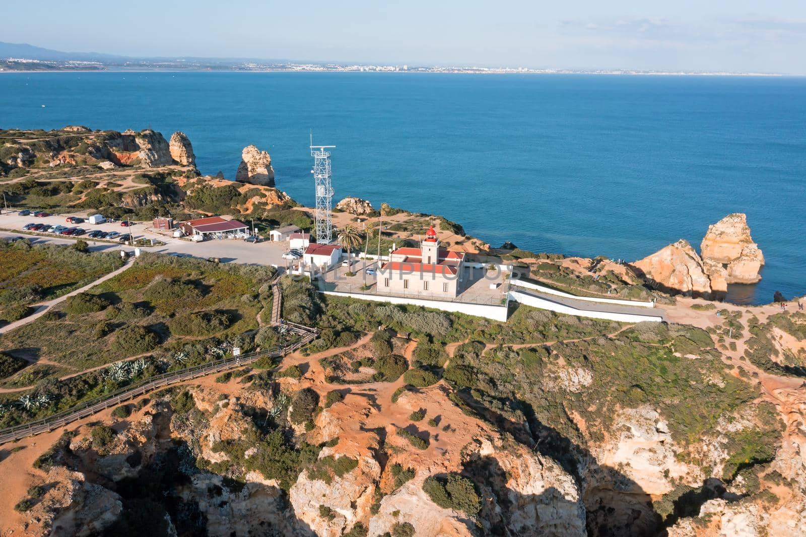 Aerial from the lighthouse at Ponte Piedade near Lagos in Portugal by devy