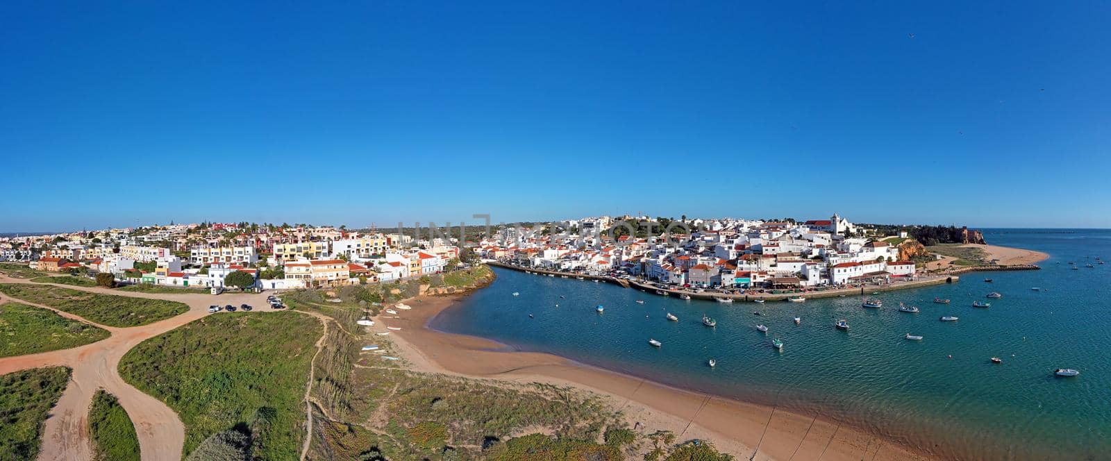 Panorama from the traditional village Ferragudo in the Algarve Portugal by devy