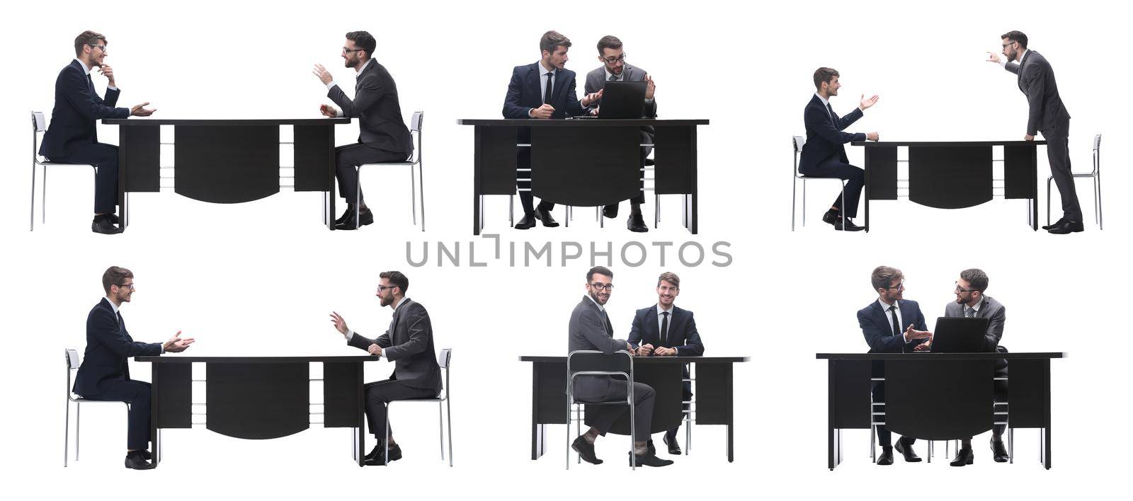 two business people sitting at the Desk. partnership concept