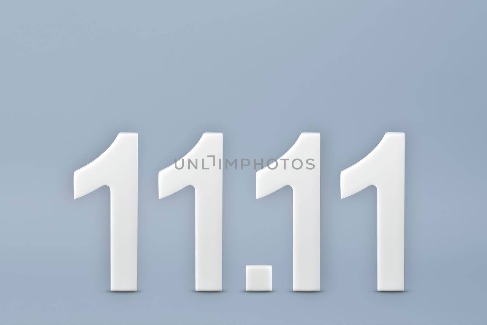 Text 11.11 one day sale with copy space. 11 November discounts on a white background. Online shopping, sale concept. One day sale concept in China, 11.11. by SERSOL