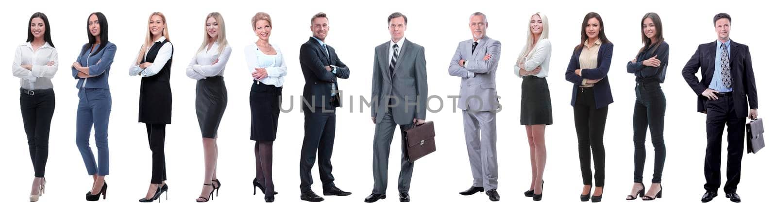 group of successful business people isolated on white background