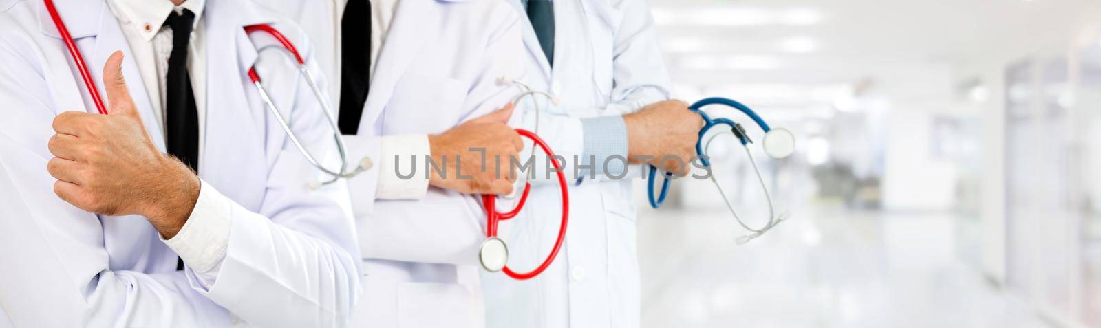 Healthcare people group. Professional doctor working in hospital office or clinic with other doctors, nurse and surgeon. Medical technology research institute and doctor staff service concept.