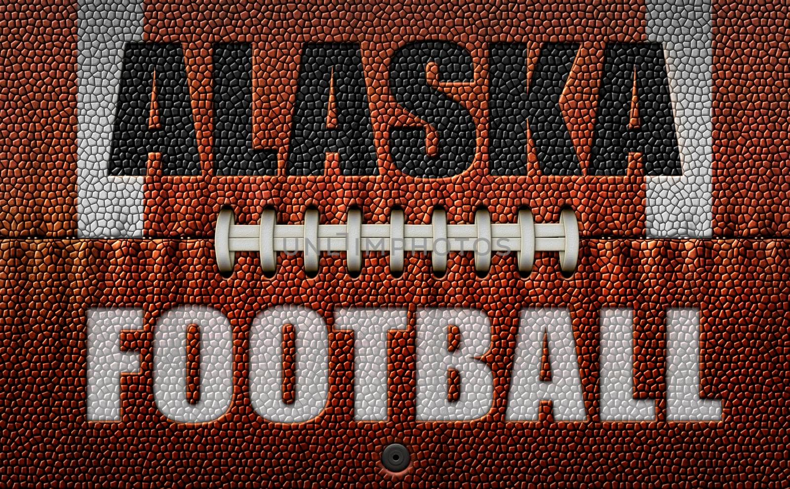 Alaska Football Text on a Flattened Football by jimlarkin