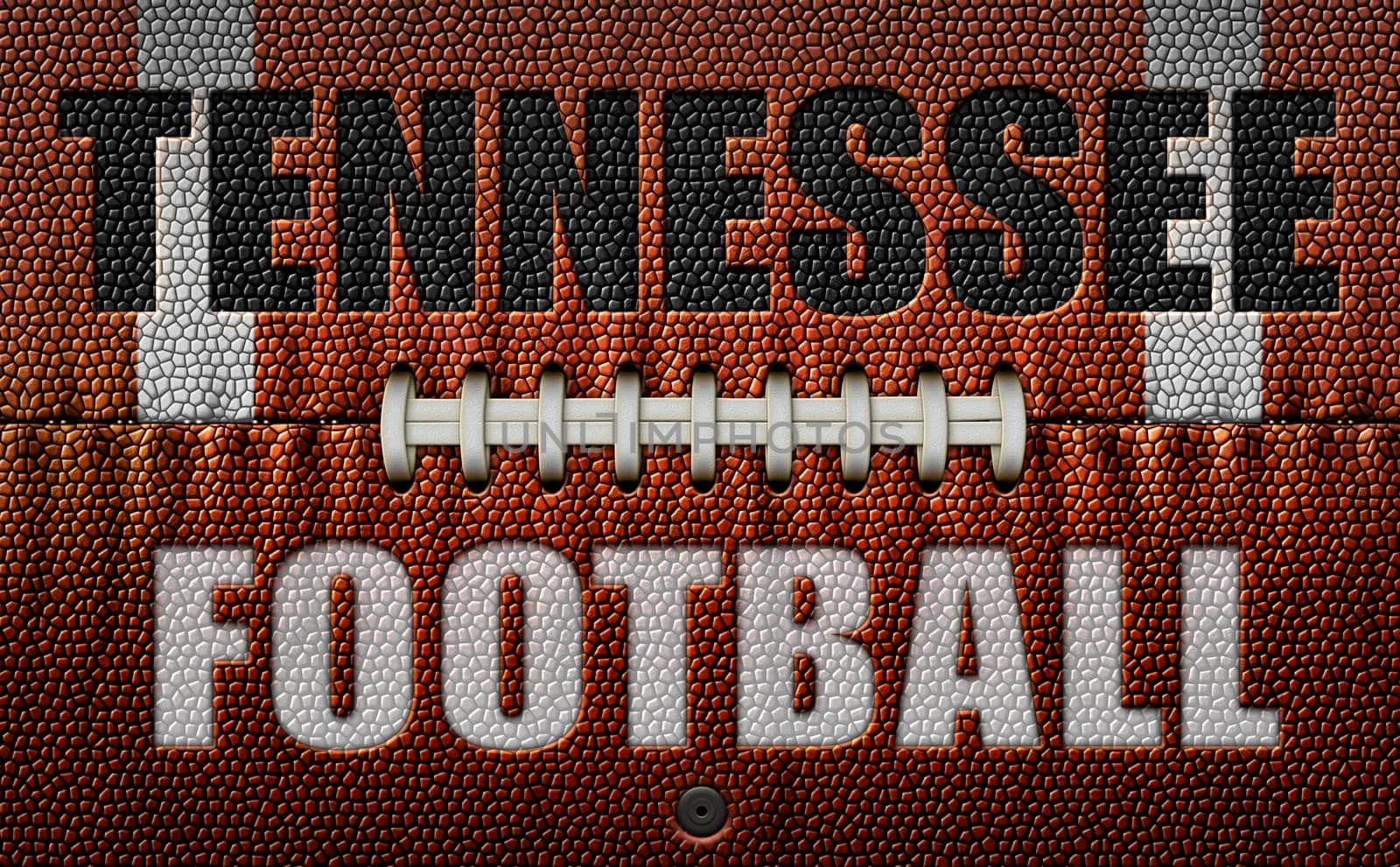 Tennessee Football Text on a Flattened Football by jimlarkin