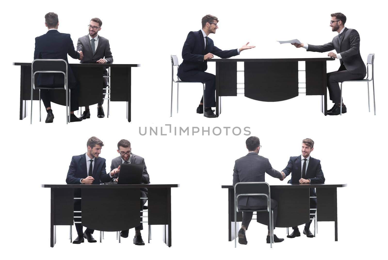 two business people sitting at the Desk. partnership concept