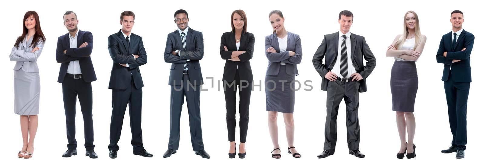 Large group of business people. Isolated over white.