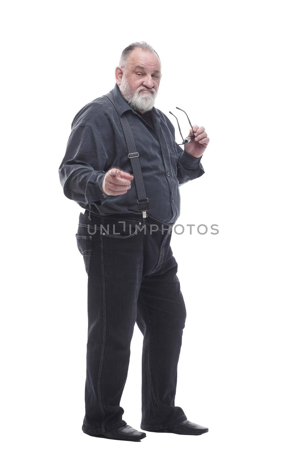 in full growth. confident older man pointing at you by asdf