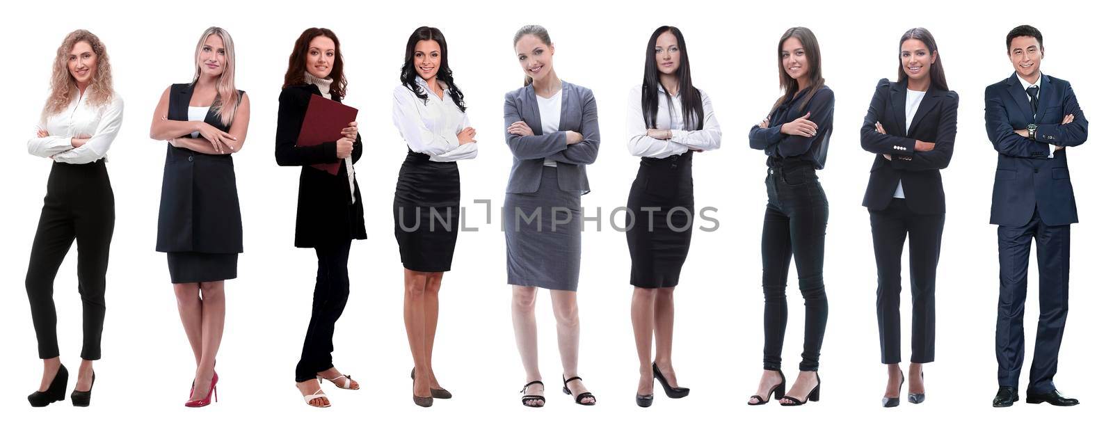 Large group of business people. Isolated over white.