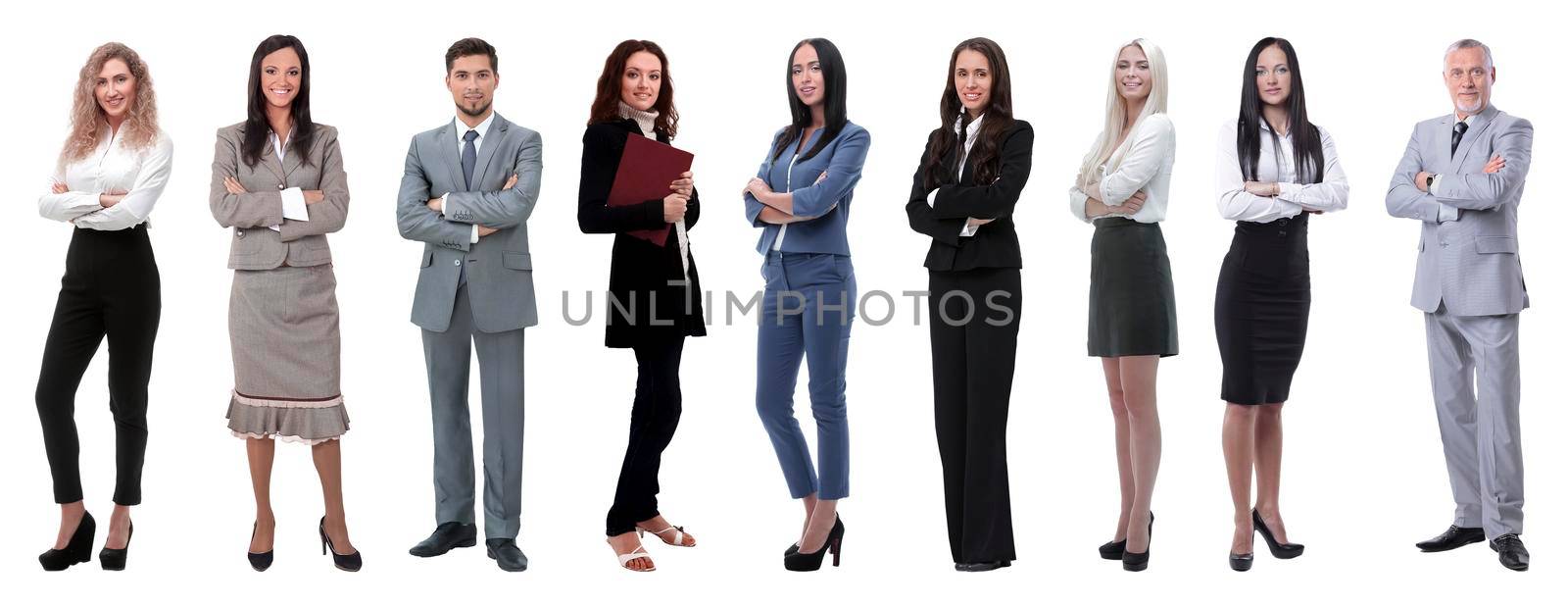 Large group of business people. Isolated over white.