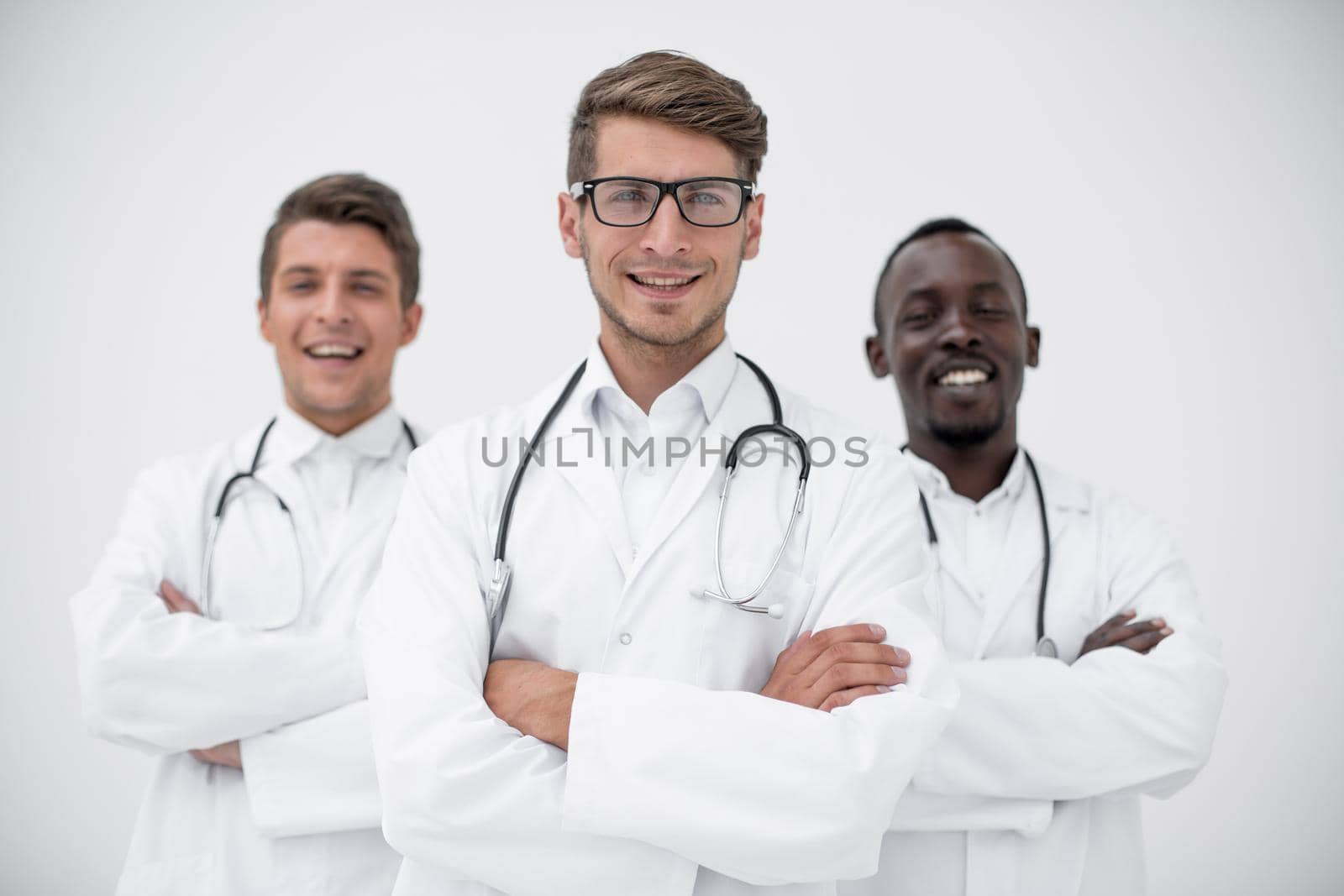 group of successful therapists isolated on white by asdf