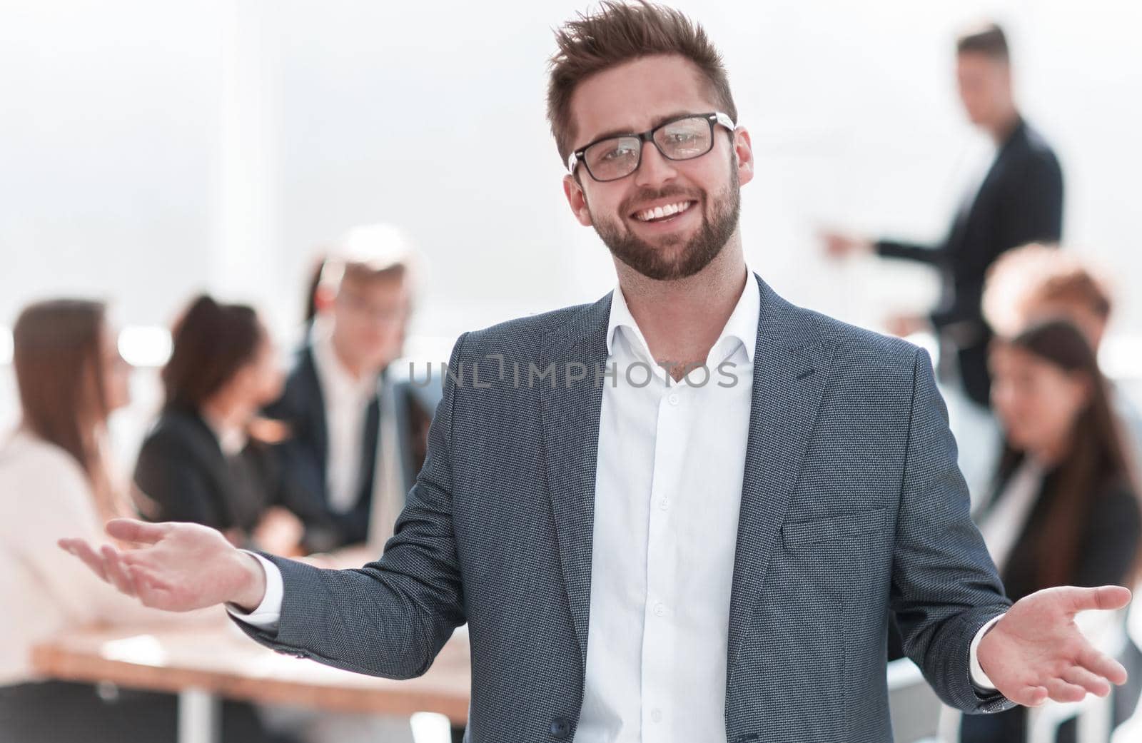 close up. confident businessman standing in his office. by asdf